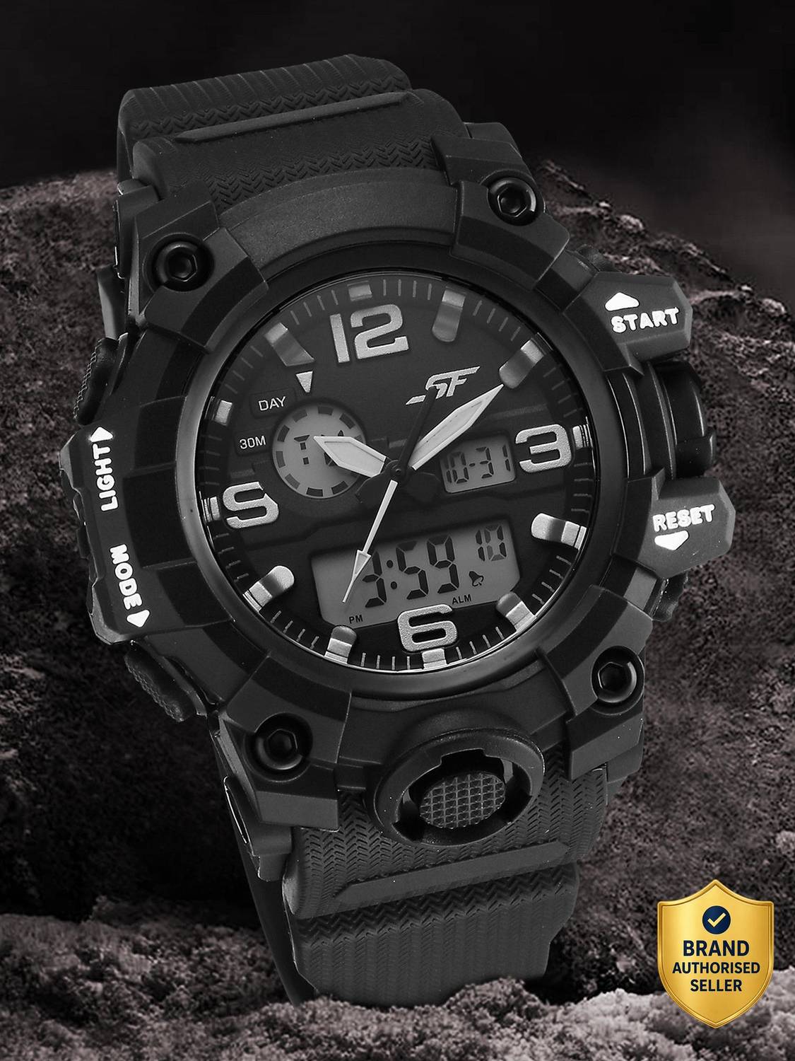SF Sparq Digital Black Dial Black Polyurethane Strap Analog Watch - For Men 77129PP01W — image 1 of 5