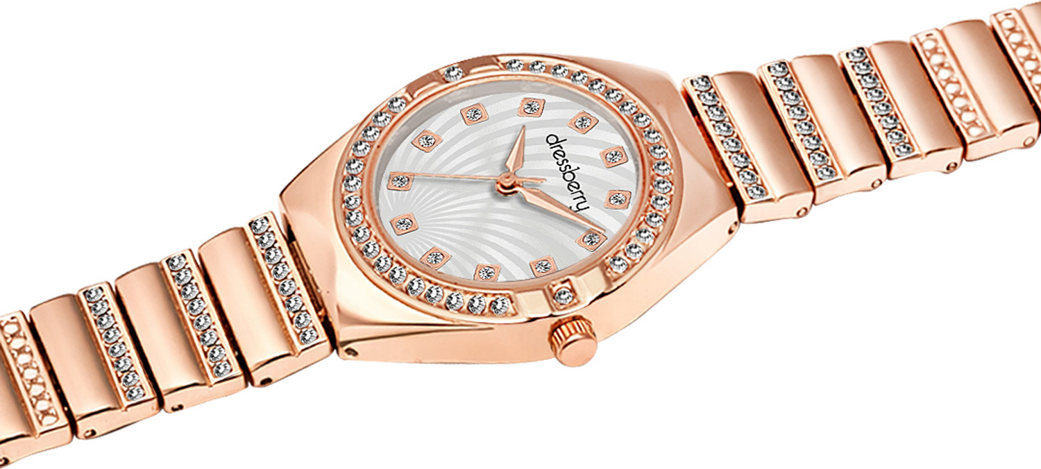 Image of Dressberry Elegant Raksha Bandhan Rose Gold Watch & Bracelet Analog Watch - For Women
