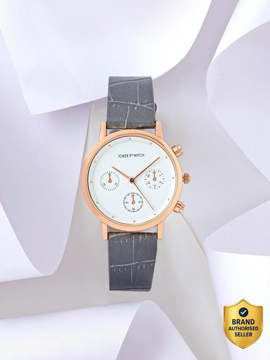 Image of Joker & Witch Boston White Dial Grey Analog Watch - For Women