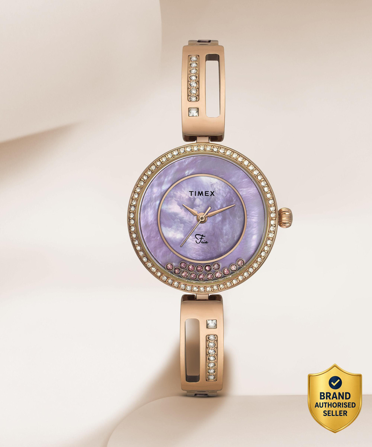 Image of TIMEX Casual Watch Fria Round 32mm Purple Dial Analog Watch - For Women