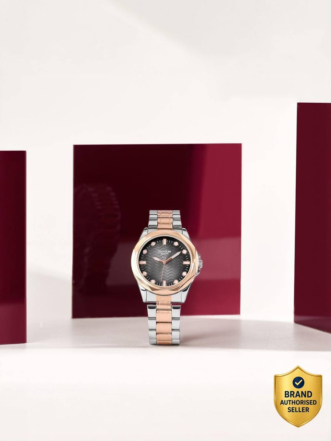 Sonata Poze 7 Black Dial Rose Gold Watch