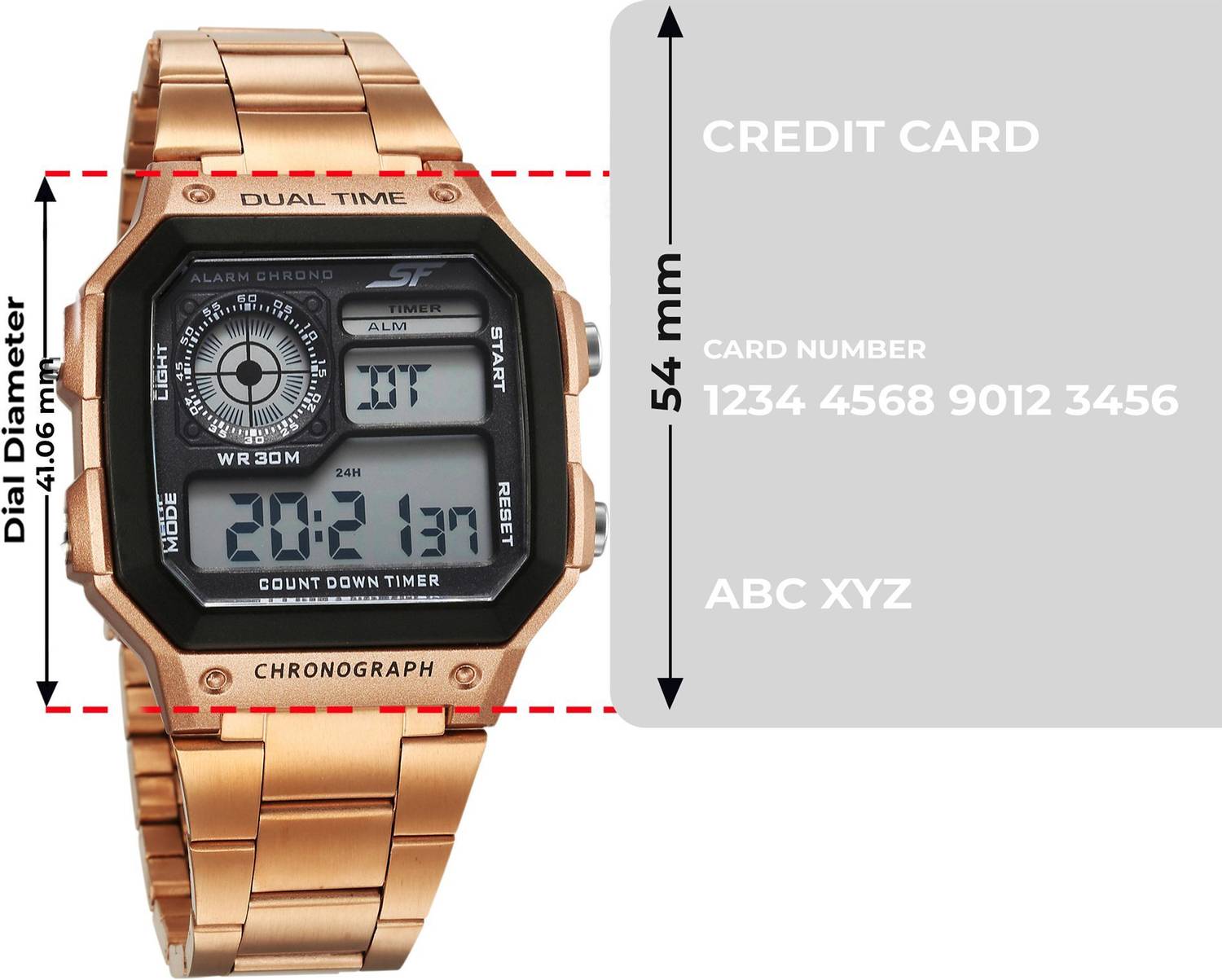 SONATA SF Hexa Metal Digital Black Dial Rose Gold Stainless Steel - Image 4