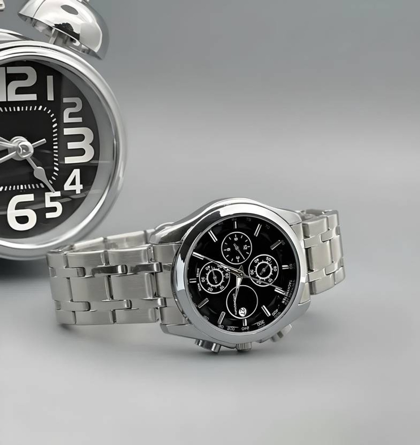 Image of VVED ENTERPRISES T SHOT FULL SILVER BLACK Analog Watch - For Men T SHOT FULL SILVER BLACK