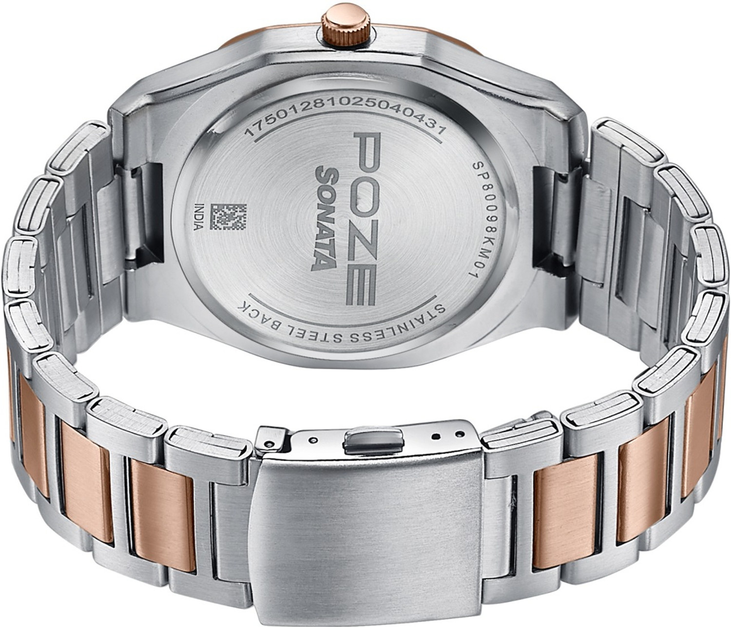 Image of SONATA POZE DROP 7 Sonata Poze 7 Black Dial Black Sheet Metal Strap Analog Watch - For Women