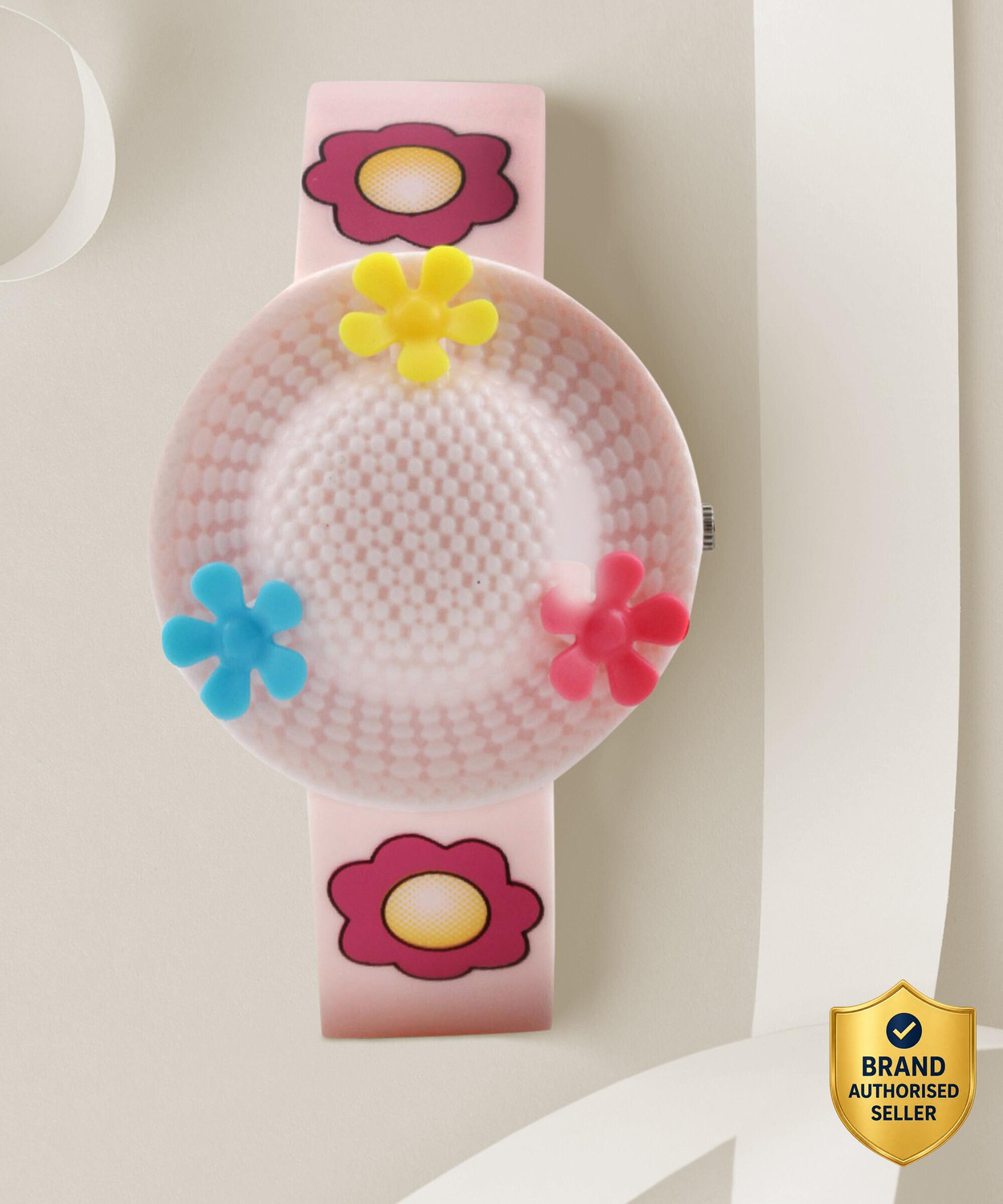 Image of Zoop NKC4032PP01W Zoop Quartz Gold Dial Pink Silicone Strap Analog Watch - For Girls