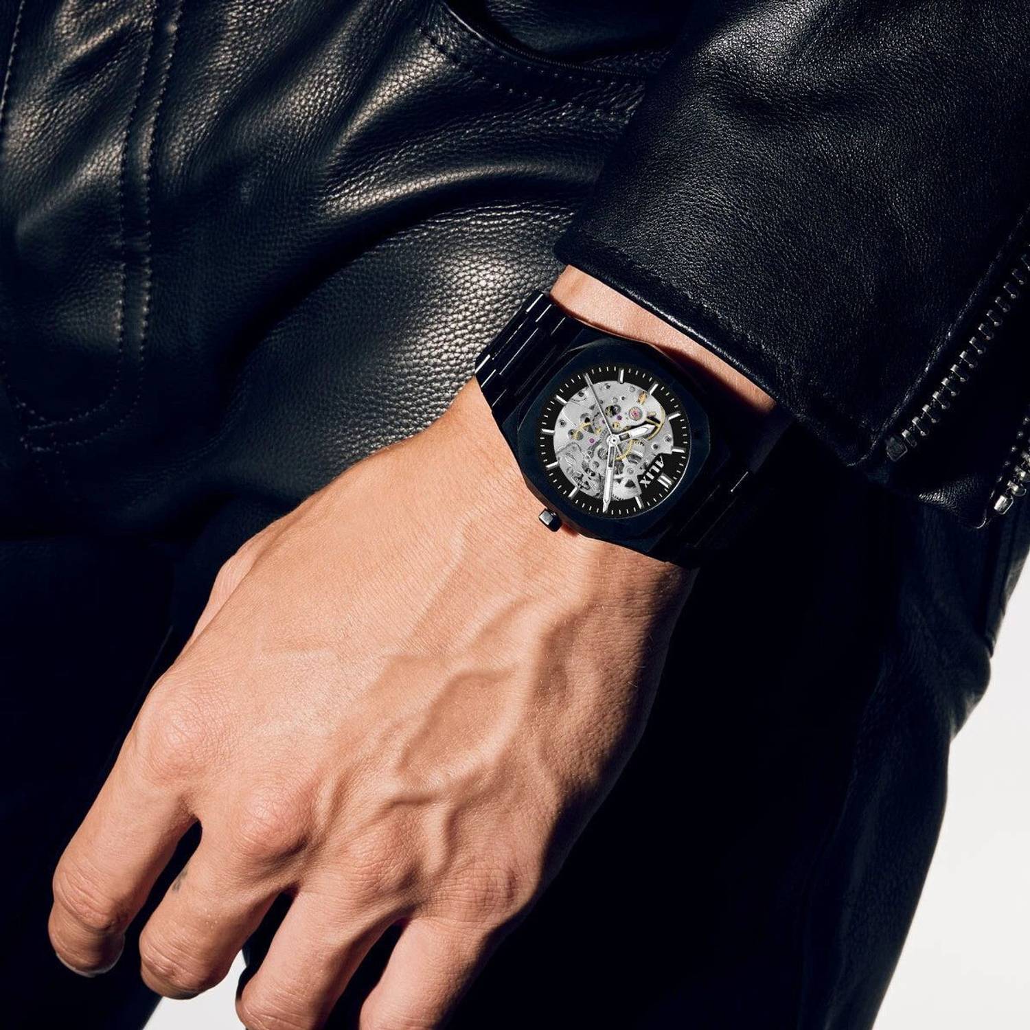 Alix AL2902 Black Mechanical Automatic Skeleton Self-Winding Water