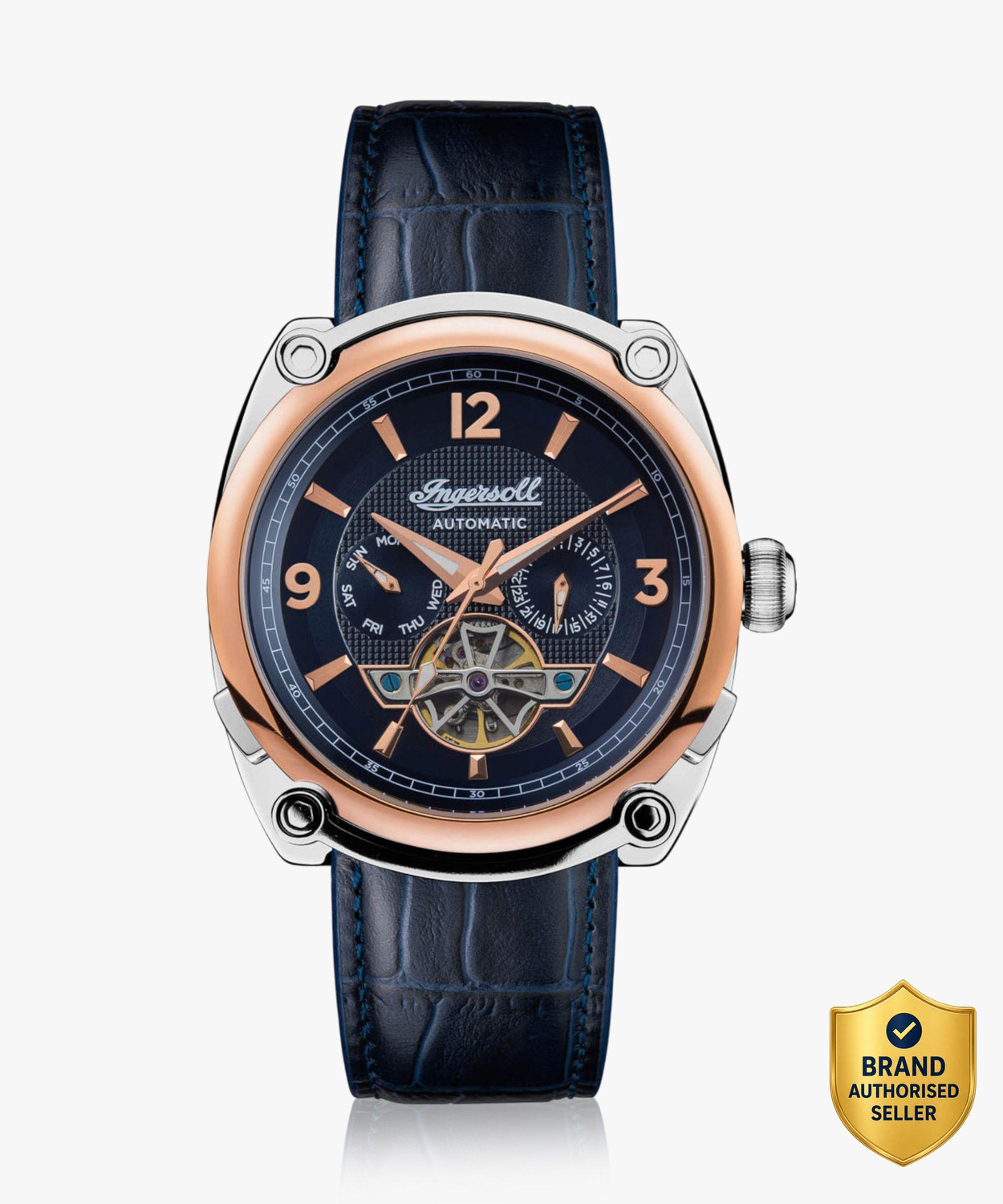 Image of Ingersoll I01101B Automatic Blue Skeleton Dial With Lifetime Warranty Analog Watch - For Men