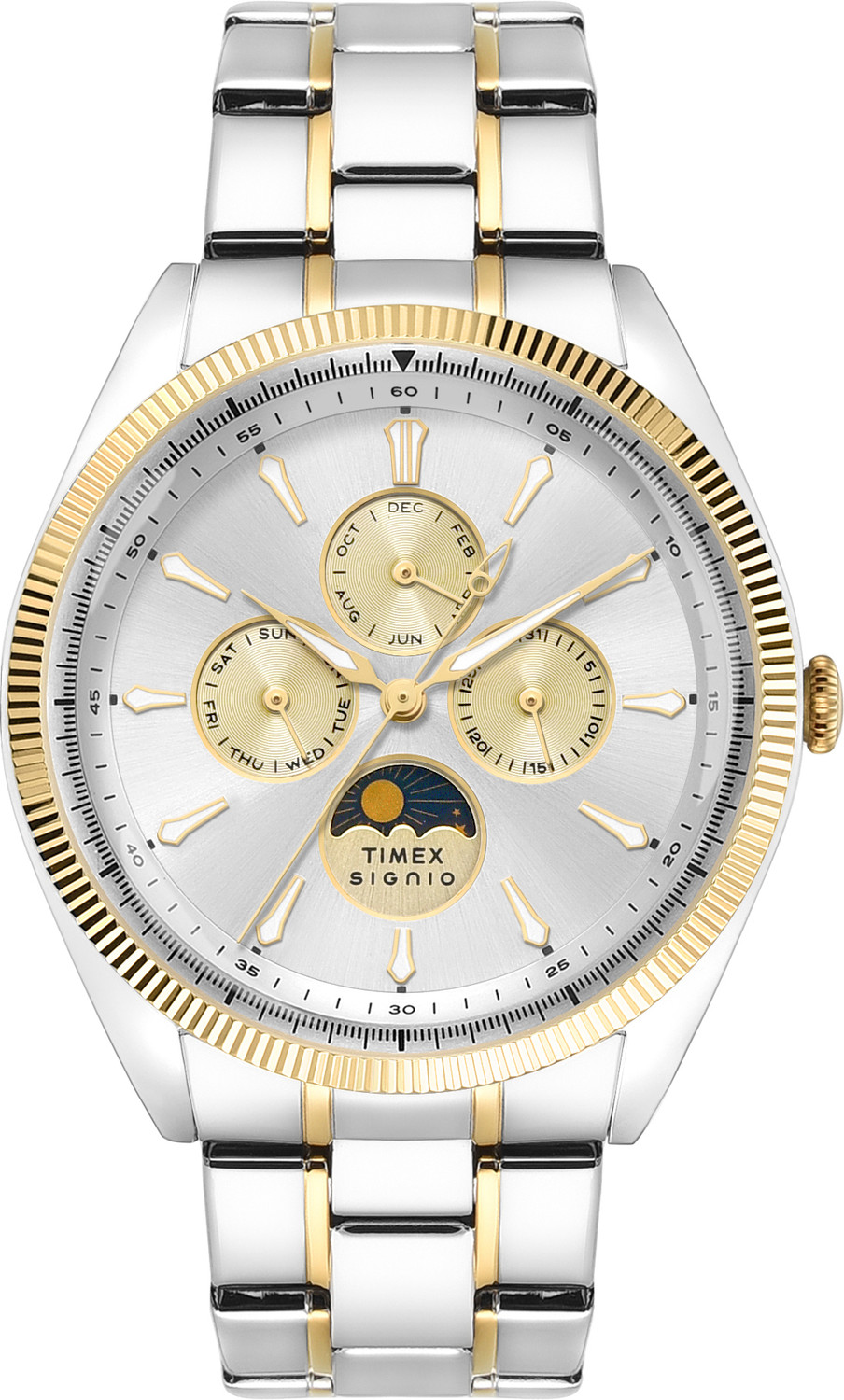 Image of TIMEX TWEG34401 Signio Round 43mm Silver Dial Analog Watch - For Men