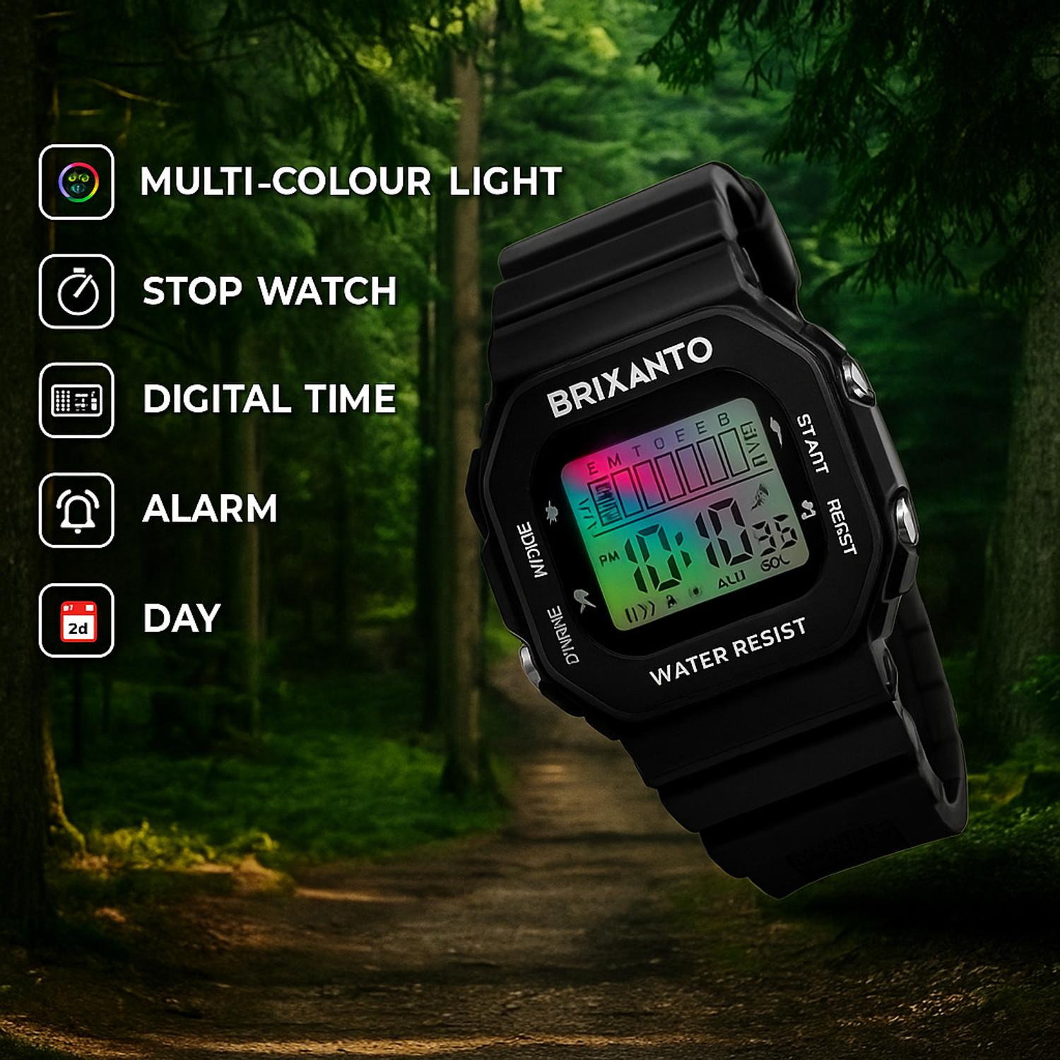 Image of Brixanto Analog Watch - For Men Army Black Digital Sports Watch for Men - Waterproof Watch