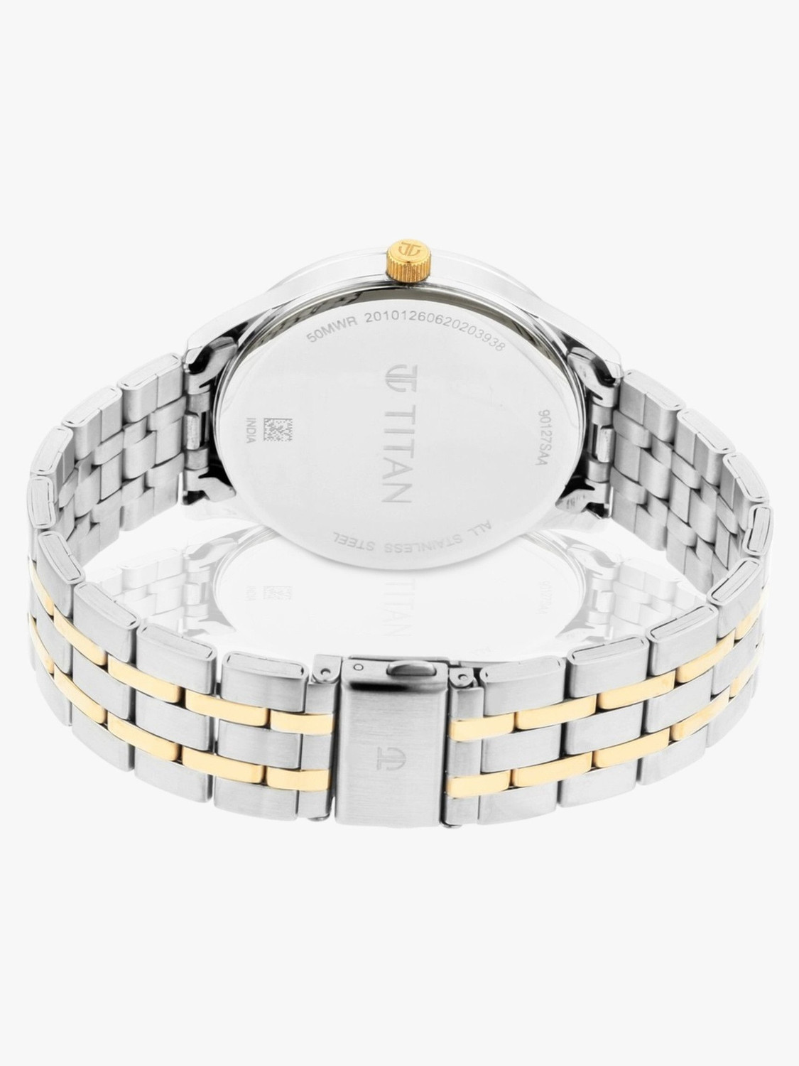 Image of Titan Titan Regalia Opulent Silver Dial Silver & Gold Stainless Steel Strap Analog Watch - For Men