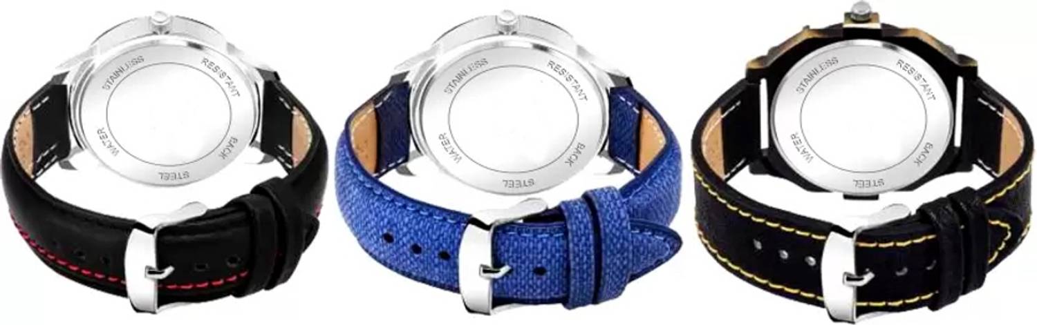 ABREXO Abx8010-Combo Watch Trending Stylish Synthetic Strap Combo