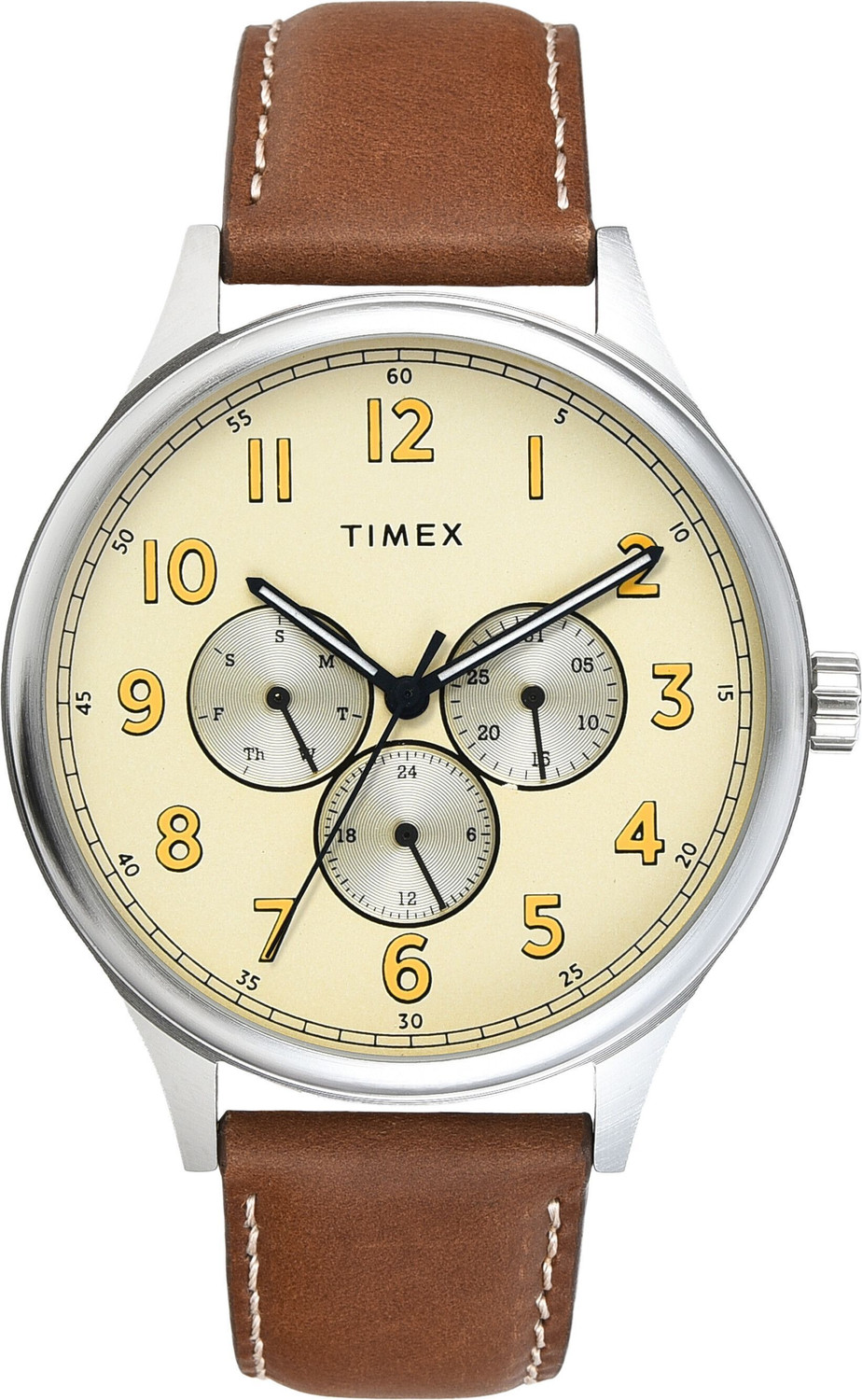 Image of TIMEX Round 43mm Champagne Dial Analog Watch - For Men