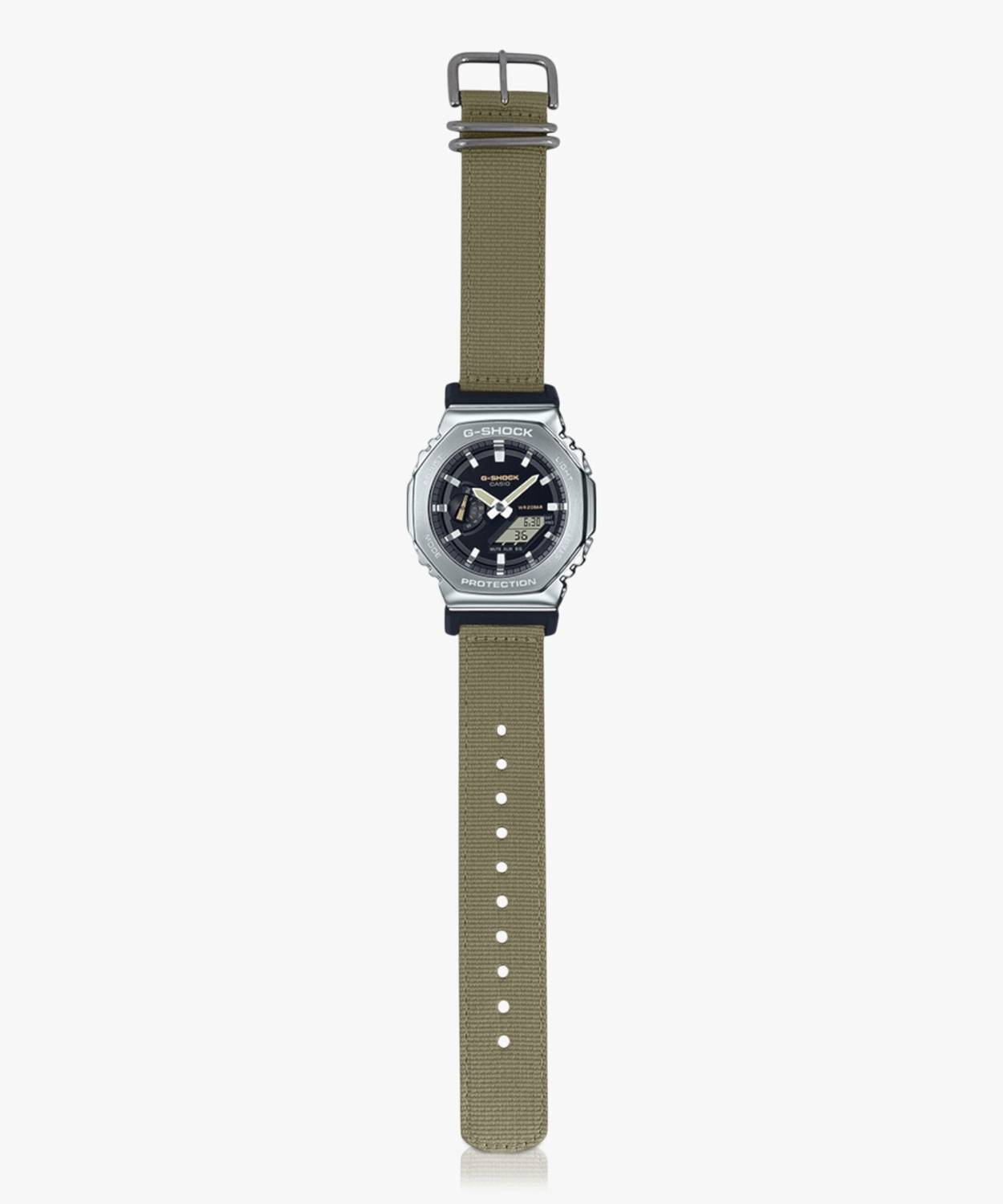 CASIO GM-2100C-5ADR G-SHOCK Black Dial Brown Cloth Band Watch - Image 4