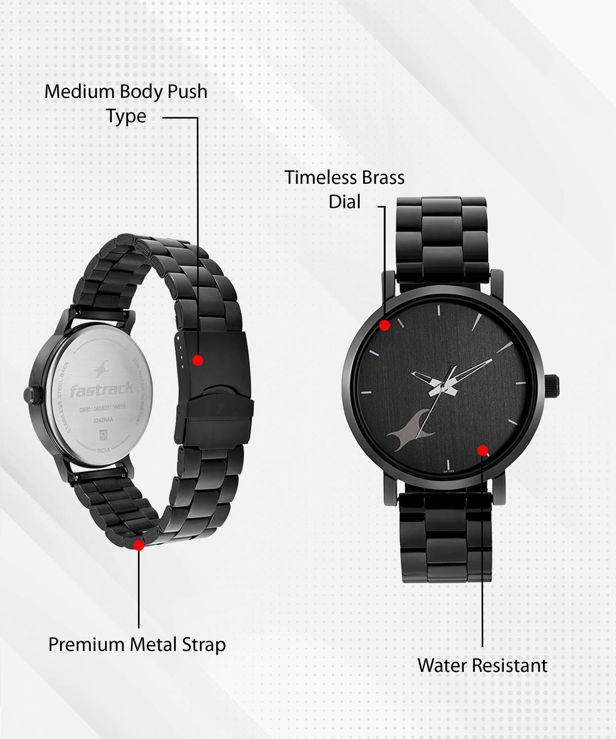 Fastrack 3242NM01 Alpha Black Dial Analog Watch - Image 2