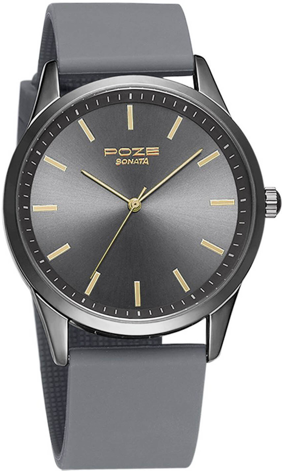 Image of SONATA Poze by Sonata Quartz Analog Black Dial Silicone Strap Watch for Men Analog Watch - For Men