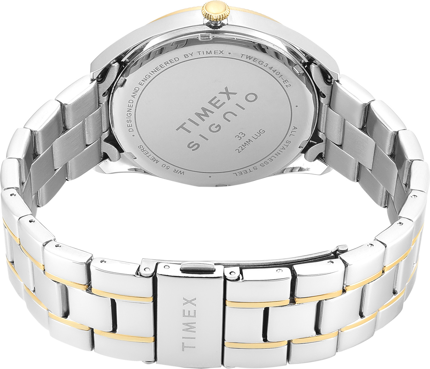 Image of TIMEX TWEG34401 Signio Round 43mm Silver Dial Analog Watch - For Men