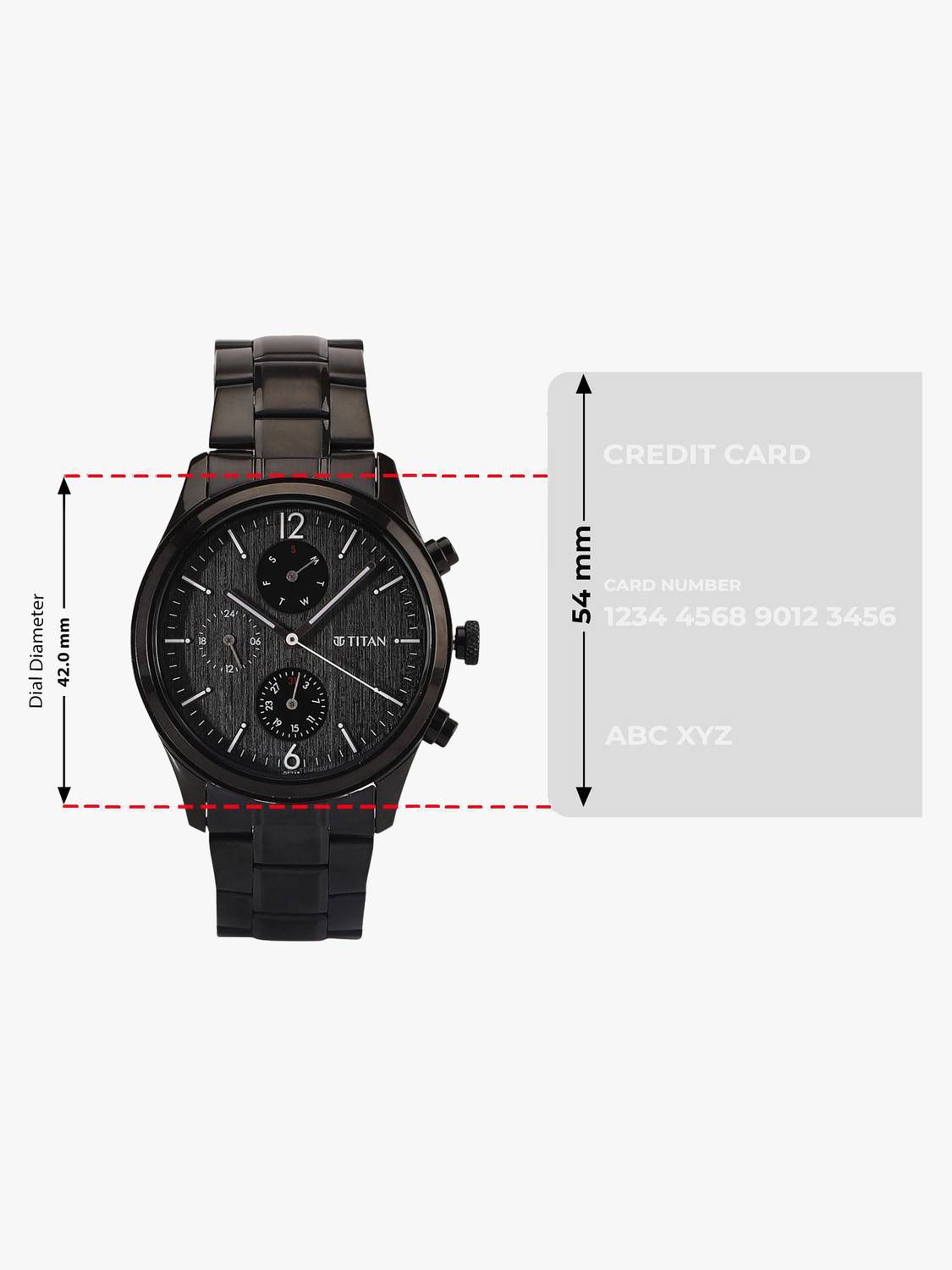 Titan NQ1805NM02 Workwear Multifunction Black Dial Metal Strap Watch - Image 4