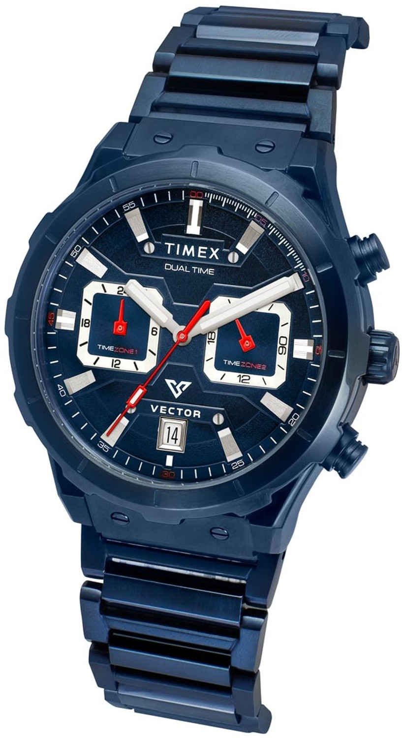 Image of TIMEX TWEG24801 Vector Round 40mm Blue Dial Analog Watch - For Men