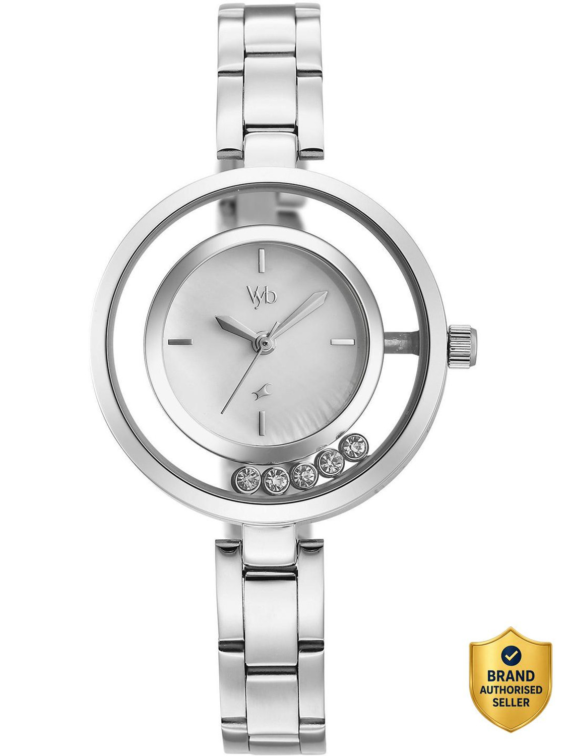 Image of Fastrack Vyb Starlet Manifester Quartz Silver Dial Steel Stainless Steel Strap Analog Watch - For Women