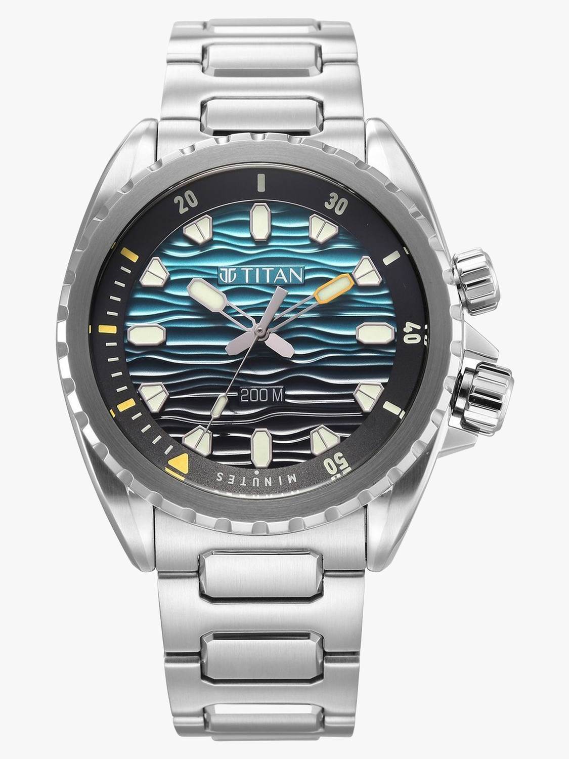 Image of Titan Titan Zero Hour Diver's 200m Titan Zero Hour Diver's 200m Blue Dial Silver Stainless Steel Strap Analog Watch - For Men