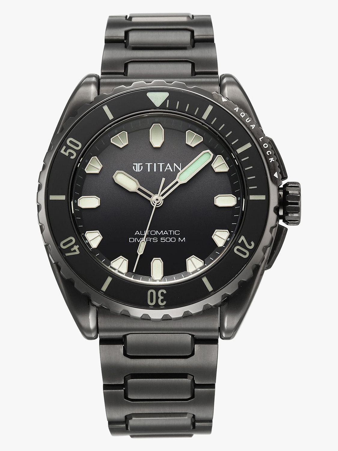 Image of Titan Titan Zero Hour Diver's 500m Titan Zero Hour Diver's Certified 500m Automatic with Black Dial Analog Watch - For Men