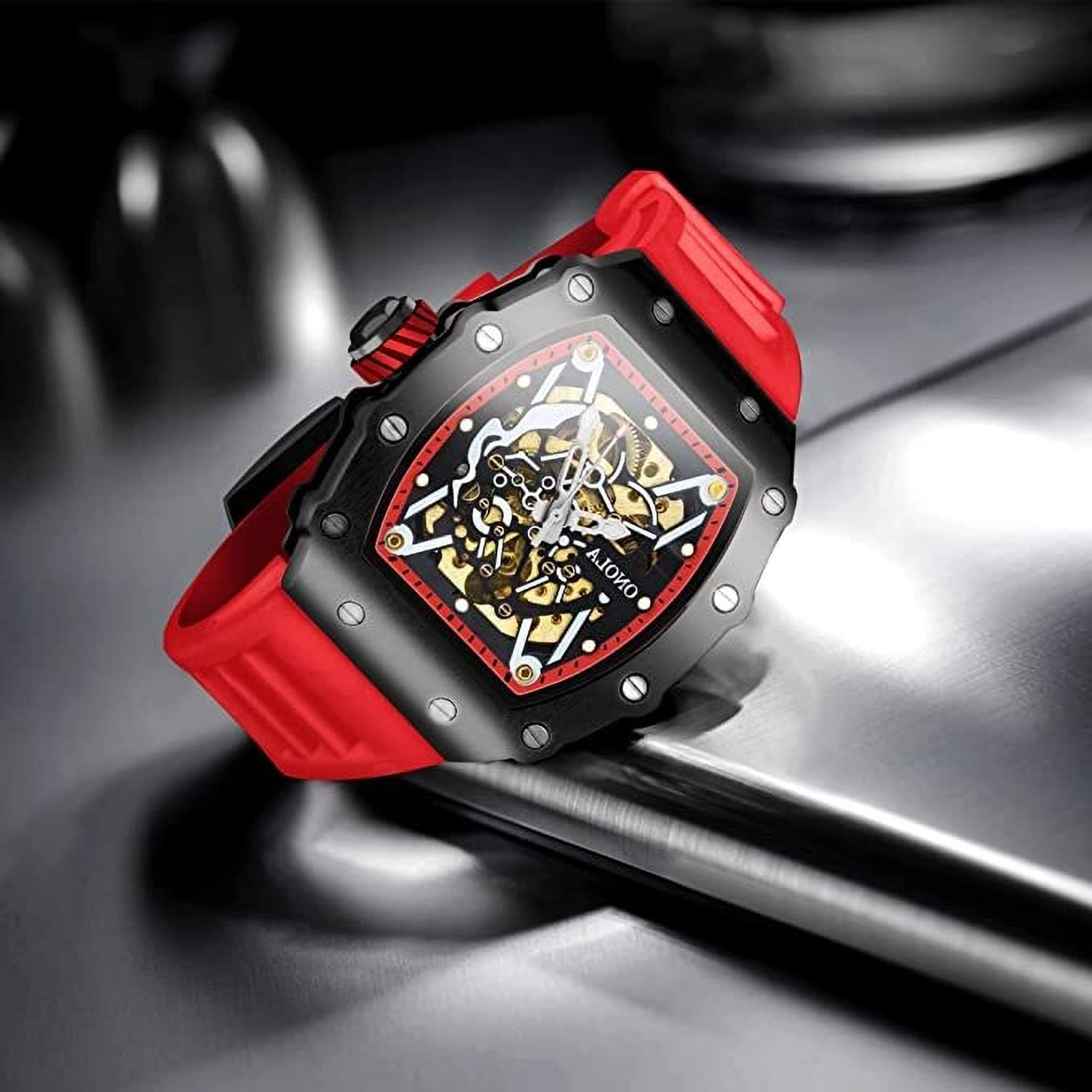 Image of ONOLA Mens Watch Automatic Mechanical Skeleton Dial Luxury Wrist Watch Analog Watch - For Men