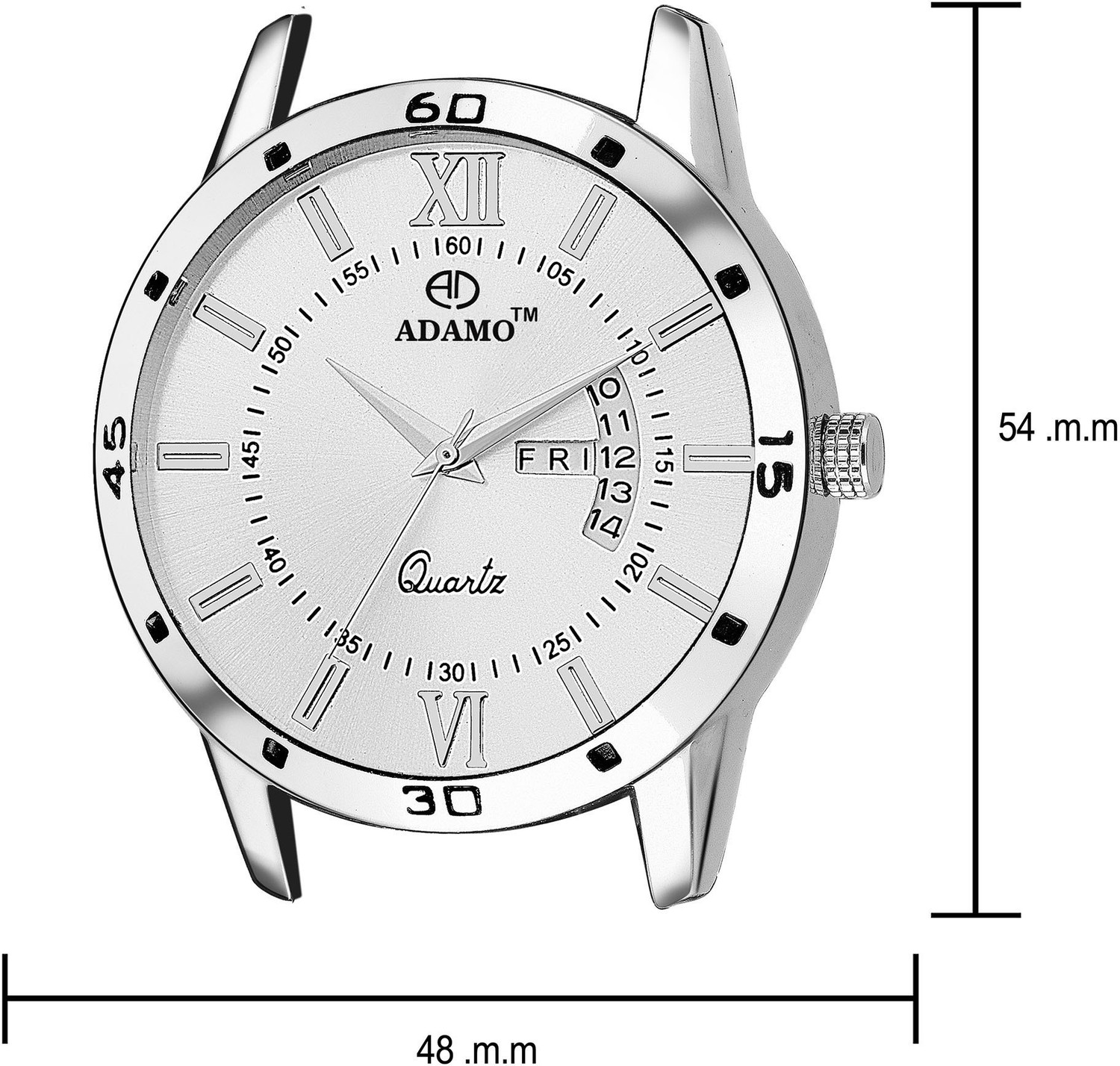 Image of ADAMO Designer wristwatch / watchs DAY AND DATE FUNCTIONING Silver Dial Round Shaped with Metal Chain Premium watch for Men and Women Analog Watch - For Men