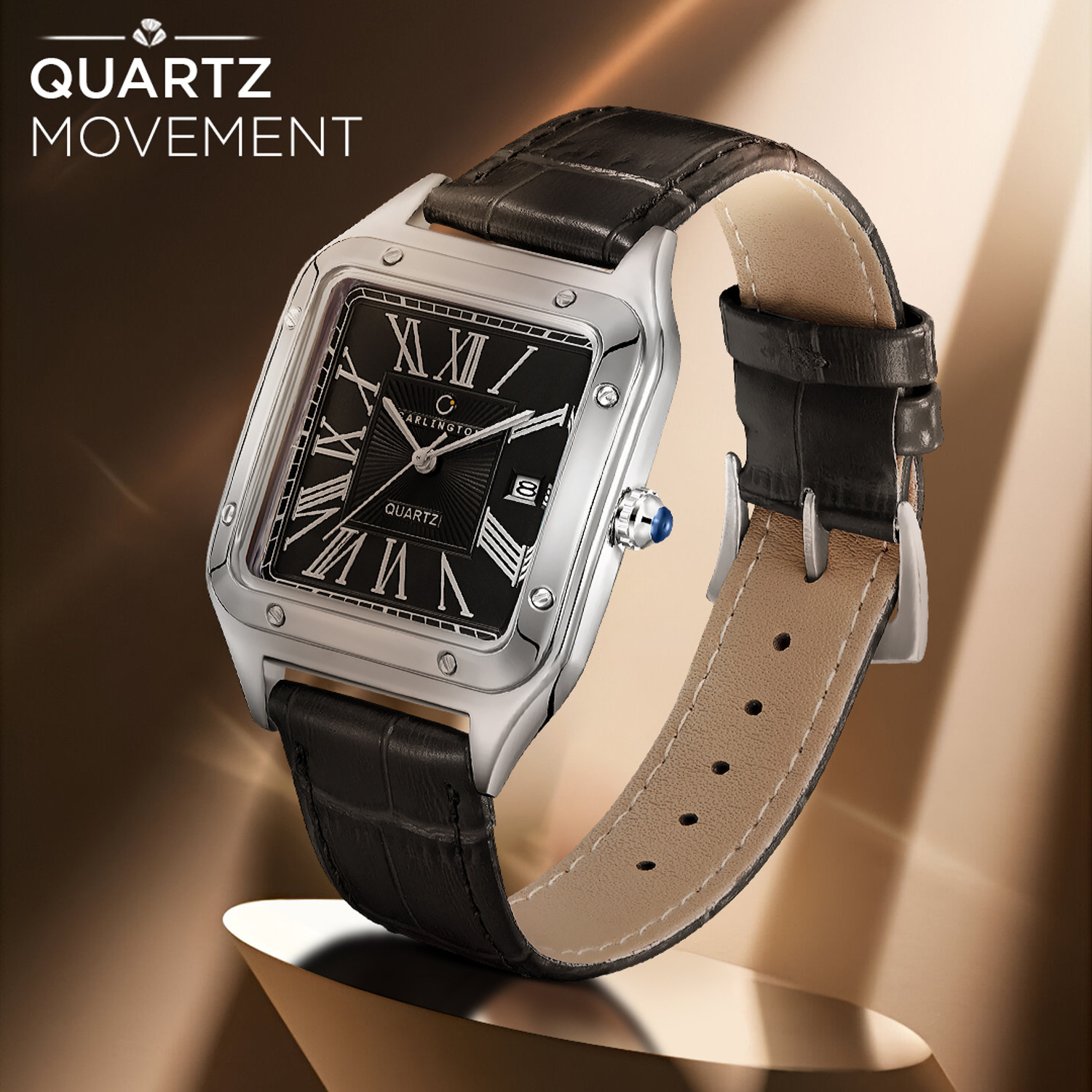 Image of Carlington CT 4050 Black Belt Carlington Meridian Series Premium Gents Wrist Watches Analog Watch - For Men