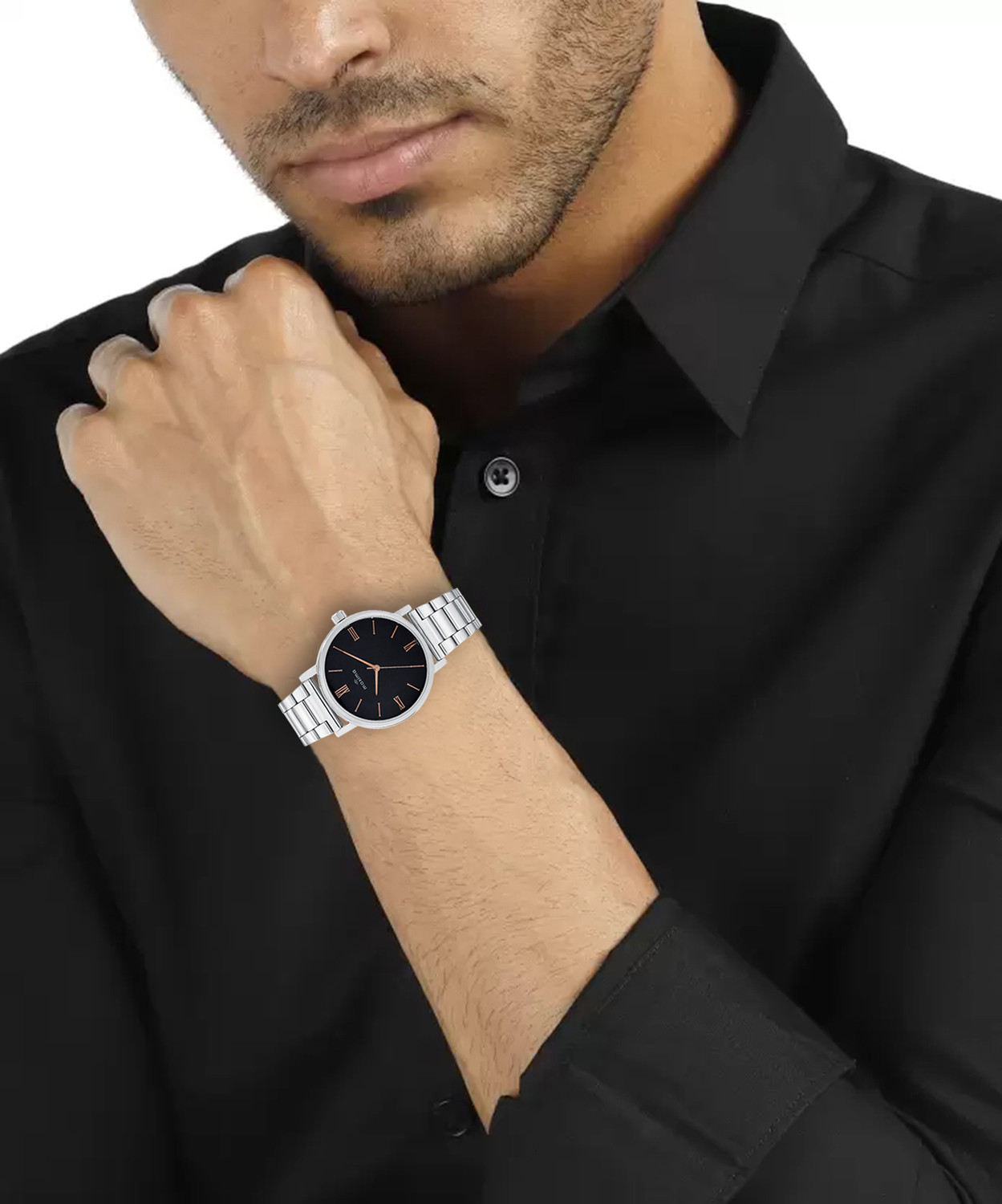 Image of MAXIMA Attivo Collection Attivo Men's collection, Silver Dial, SS Strap, Push Buckle, Formal Design Analog Watch - For Men