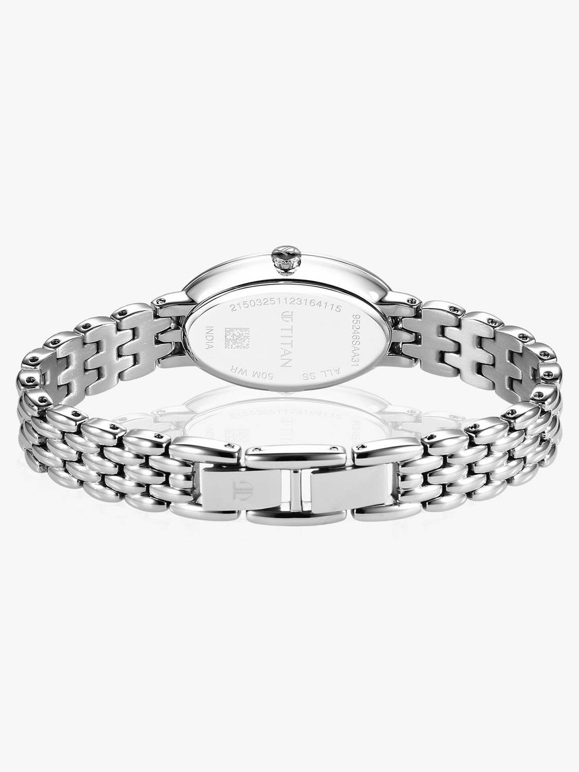 Image of Titan Aura Blue MOP Dial Silver Stainless Steel Strap Analog Watch - For Women NT95246SM01