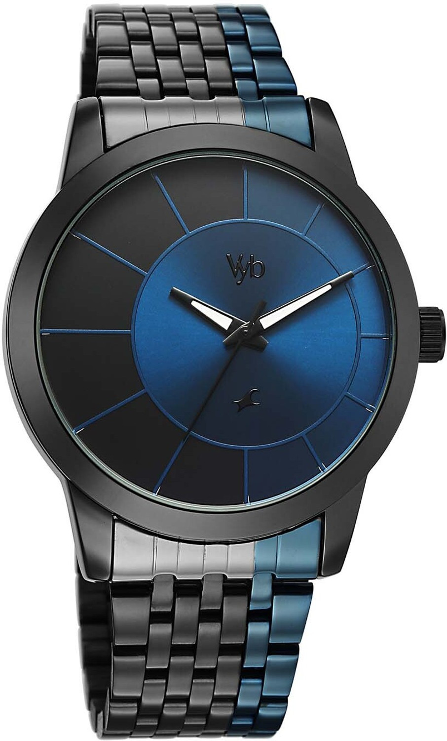 Image of Fastrack Vyb Phantom Vyb Phantom Quartz Black&Blue Dial Black&Blue Stainless Steel Strap Analog Watch - For Men