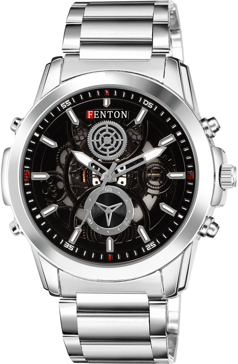 Image of FENTON WATCHES FNTIN-90133 Trendy Classic Series Mesh Chain Stainless Steel Designer Analog Watch - For Men