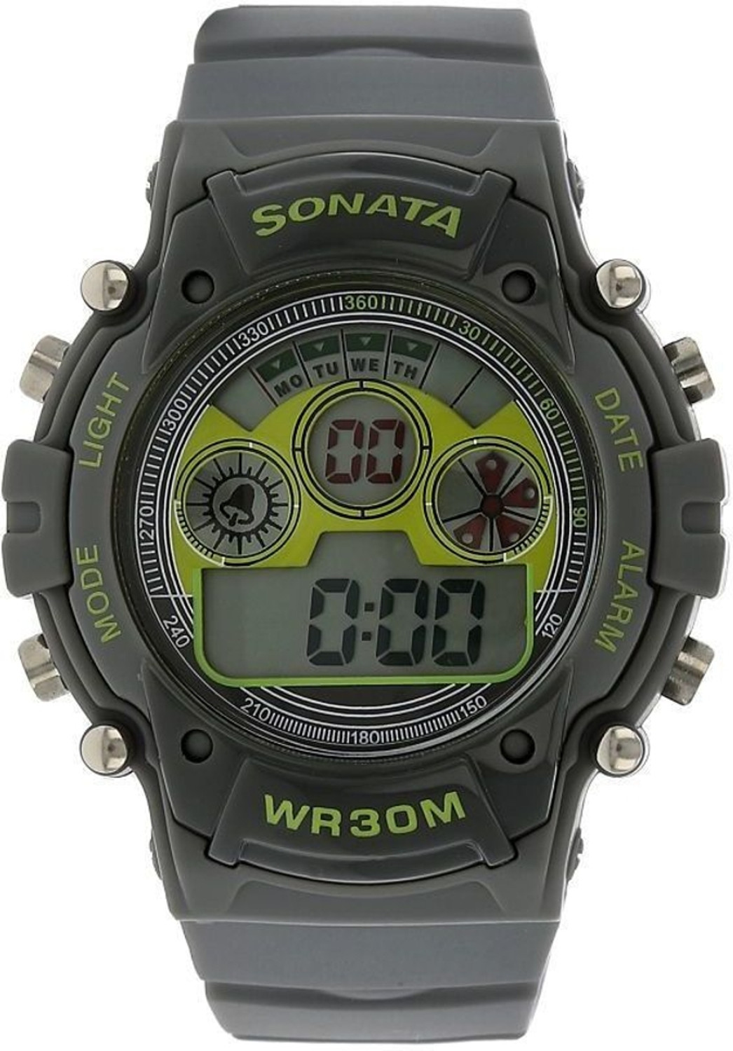 Image of SONATA NP77006PP02 SF Digital Dial Grey Plastic Strap Digital Watch - For Men