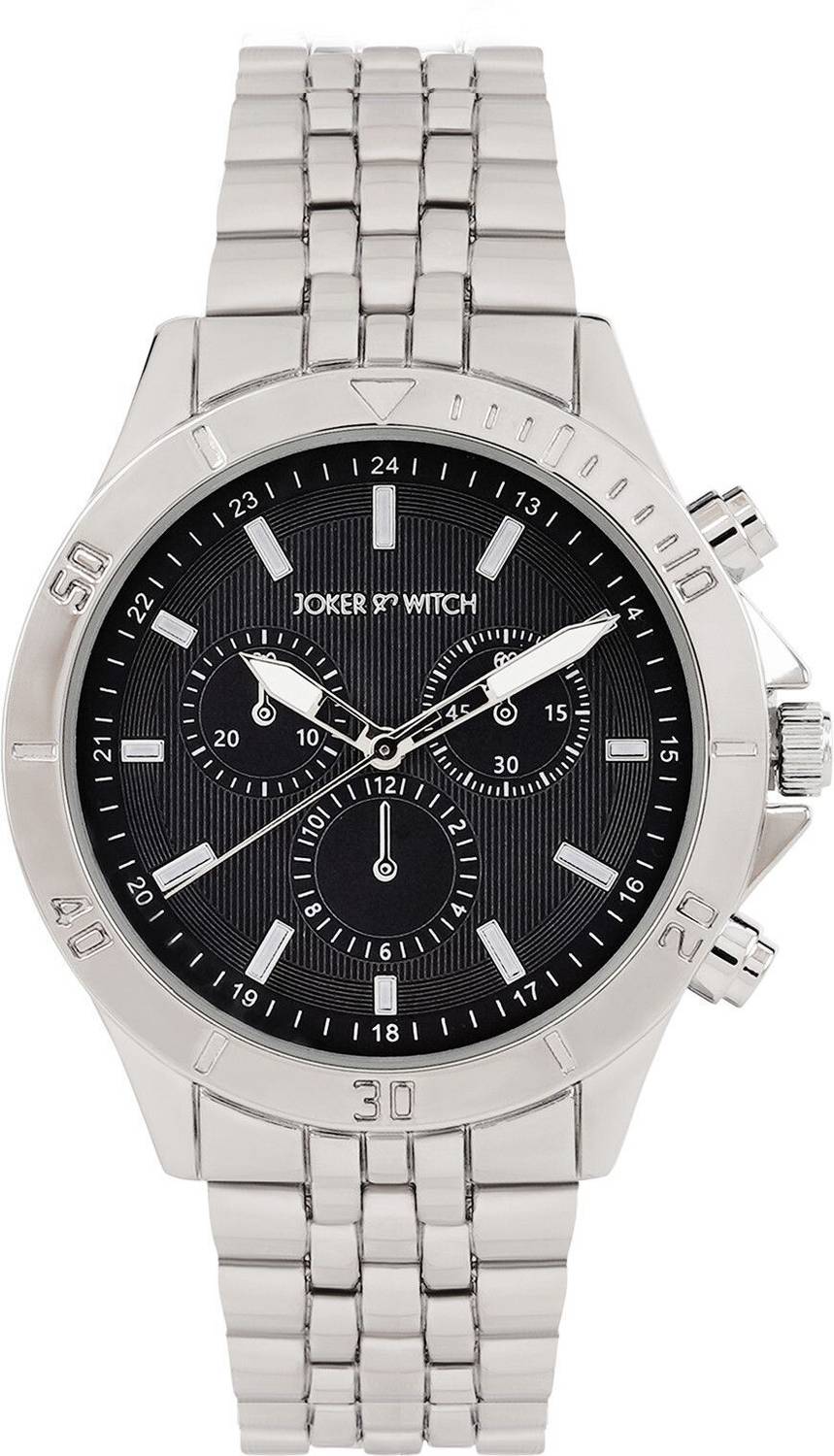 Joker & Witch Pierce Black Dial Silver Watch - Image 3