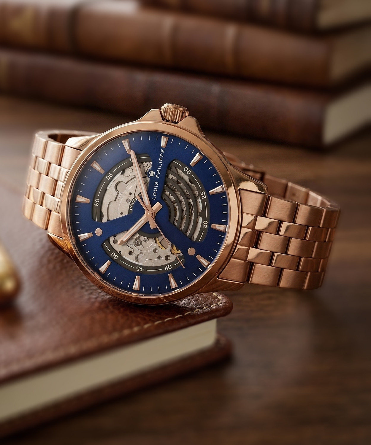 Image of Louis Philippe Automatic Blue Dial Analog Watch Analog Watch - For Men