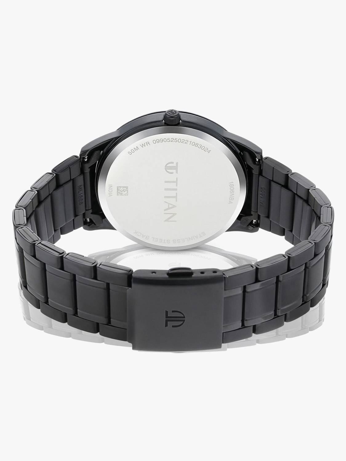 Titan Minimals Black Dial Black MetalStrap Analog Watch - Image 5