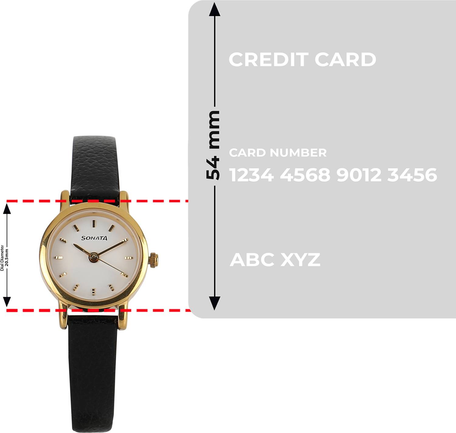 Sonata NP8976YL02W White Dial Black Leather Watch - Image 4