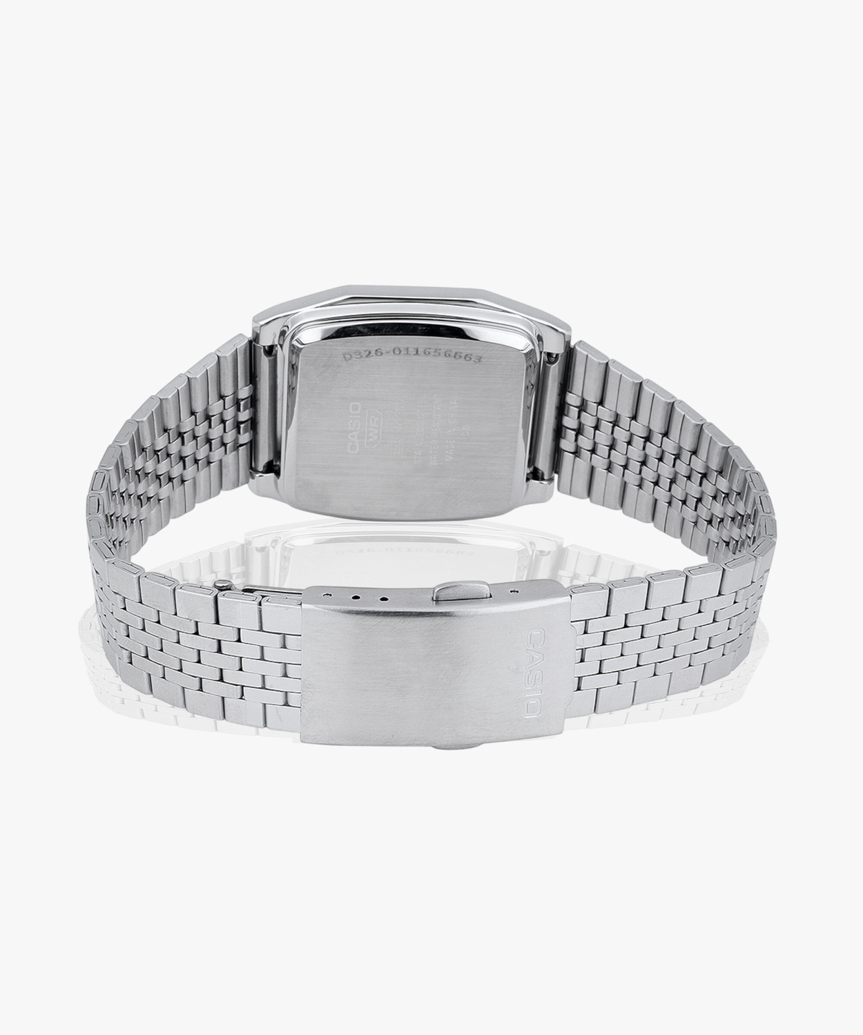 Image of CASIO A1100D-1DF Vintage Silver Dial Silver Stainless Steel Band Digital Watch - For Men & Women