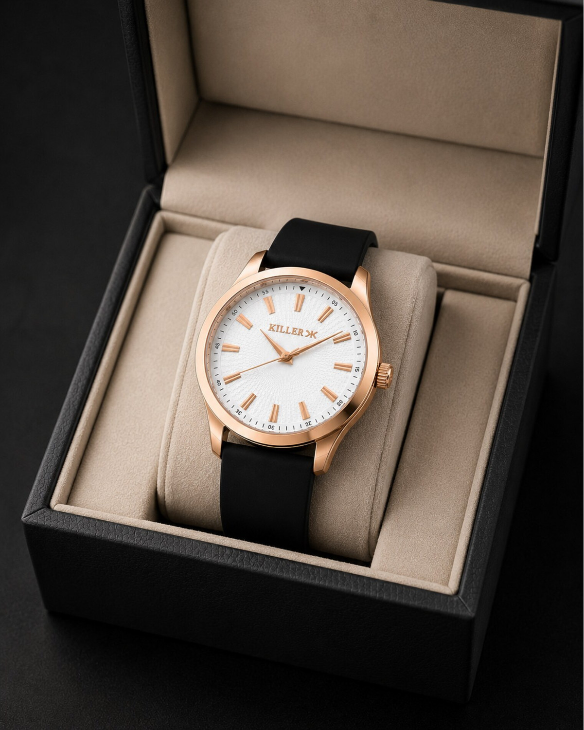 Image of KILLER Elegant Brown Dial & Rose Gold Finish - Sophisticated Everyday Luxury Analog Watch - For Men