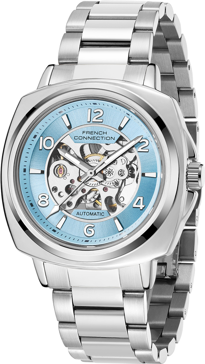 Image of French Connection FCA44USM Blue Sunray Round Dial Automatic Analog Watch - For Men