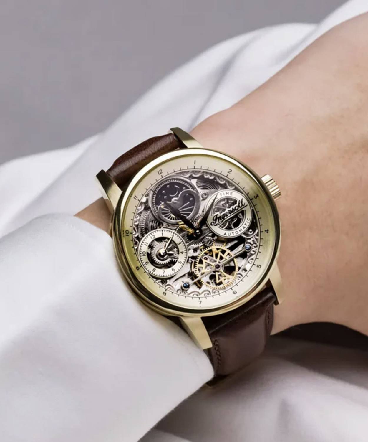Ingersoll I07704 Gold Skeleton Dial Watch - Men - Image 2
