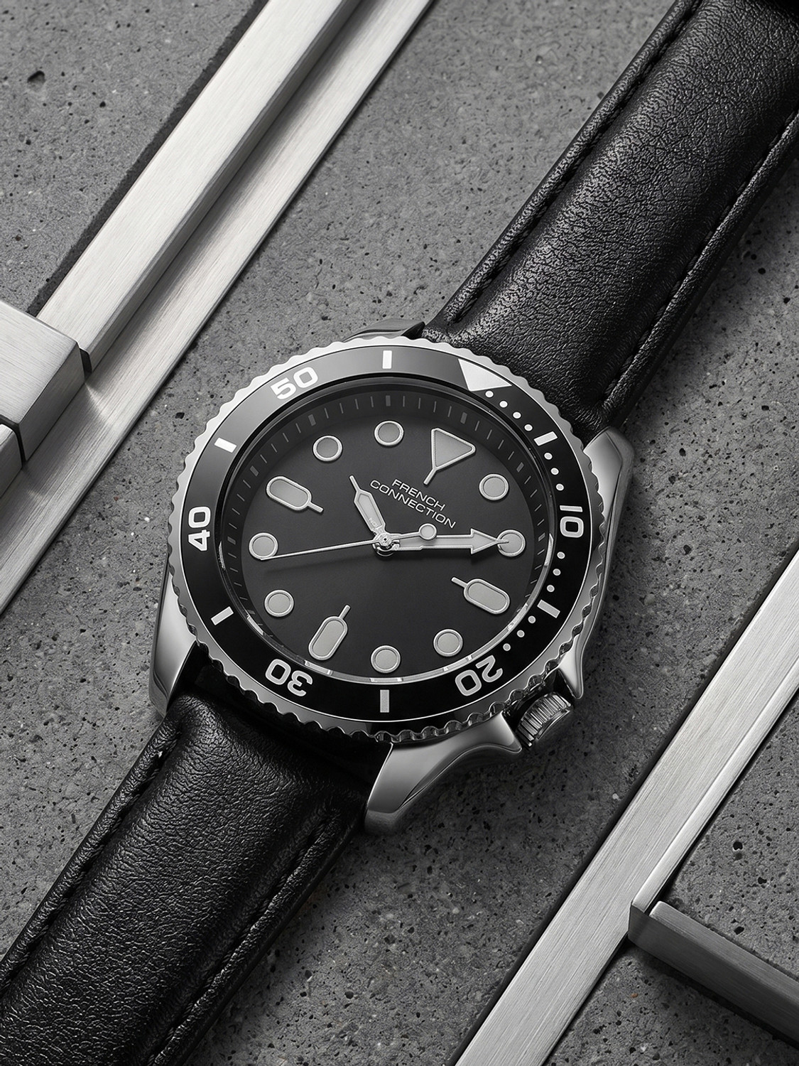 Image of French Connection Men's Round Black Dial Analog Watch Analog Watch - For Men FCUS0014B