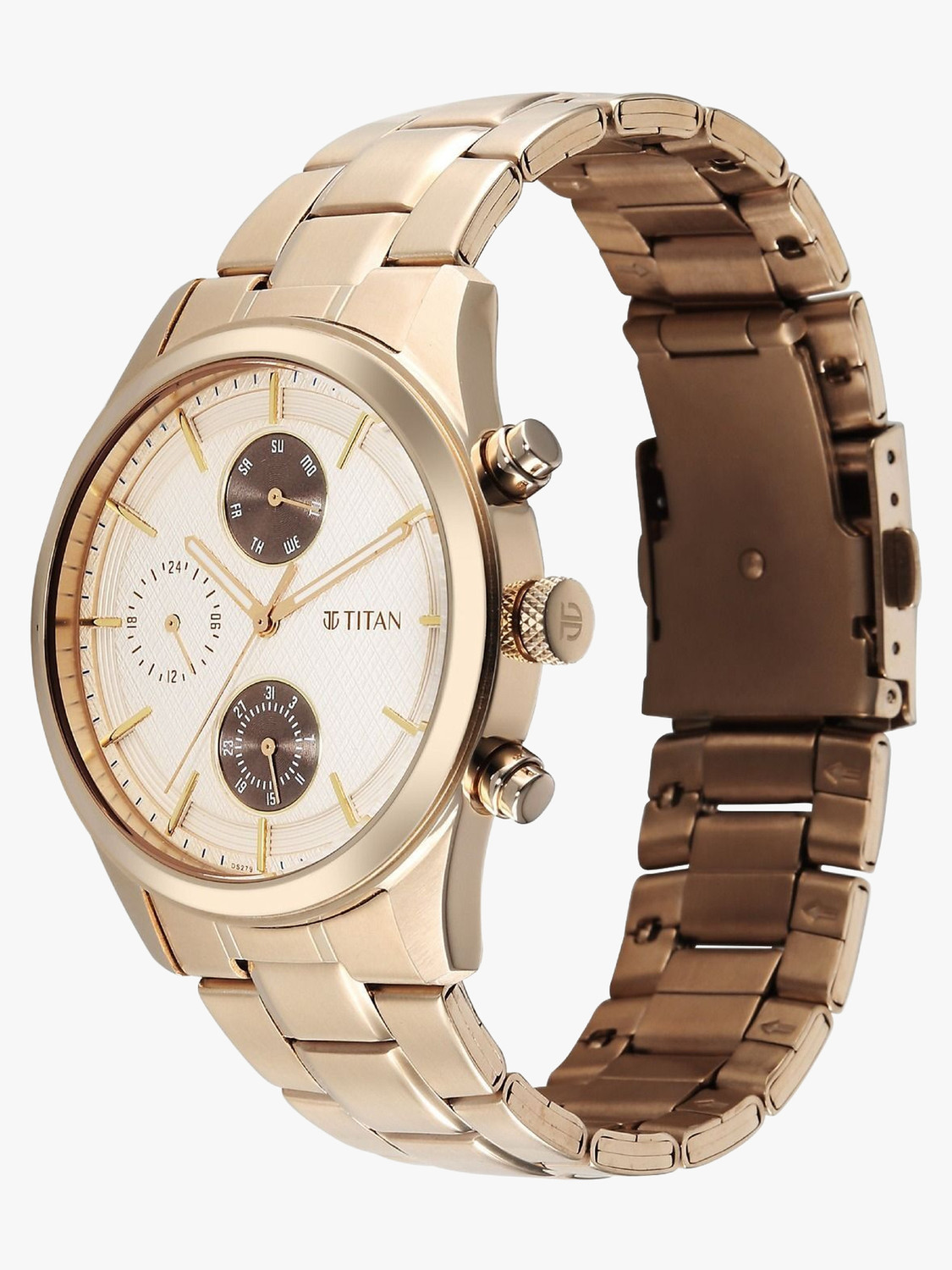 Image of Titan Titan Classique Neo Splash Classique Neo Splash with Cream Dial C Gold Stainless Steel Strap Analog Watch - For Men