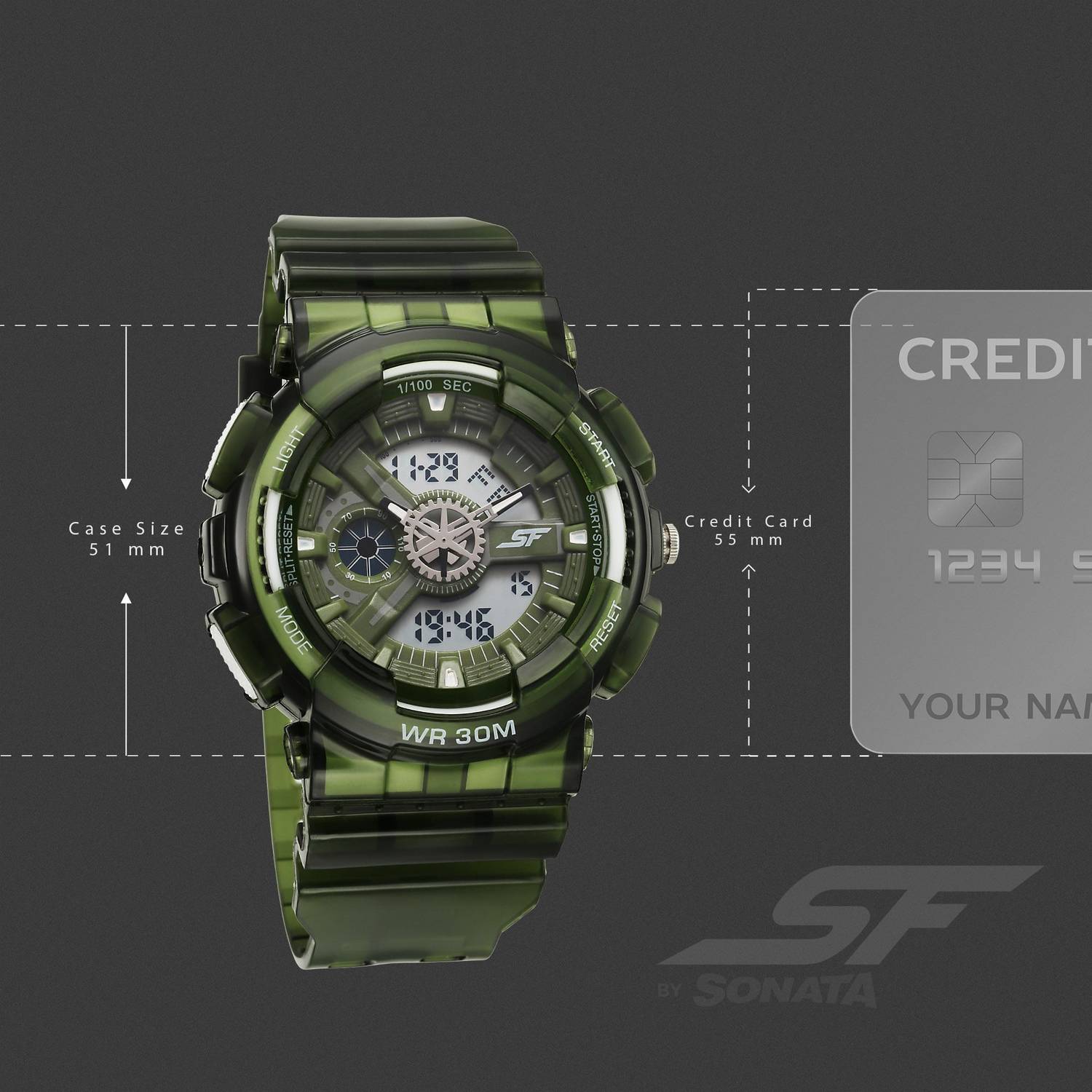 SONATA SF Spectra Analog-Digital Watch - Men - Image 3