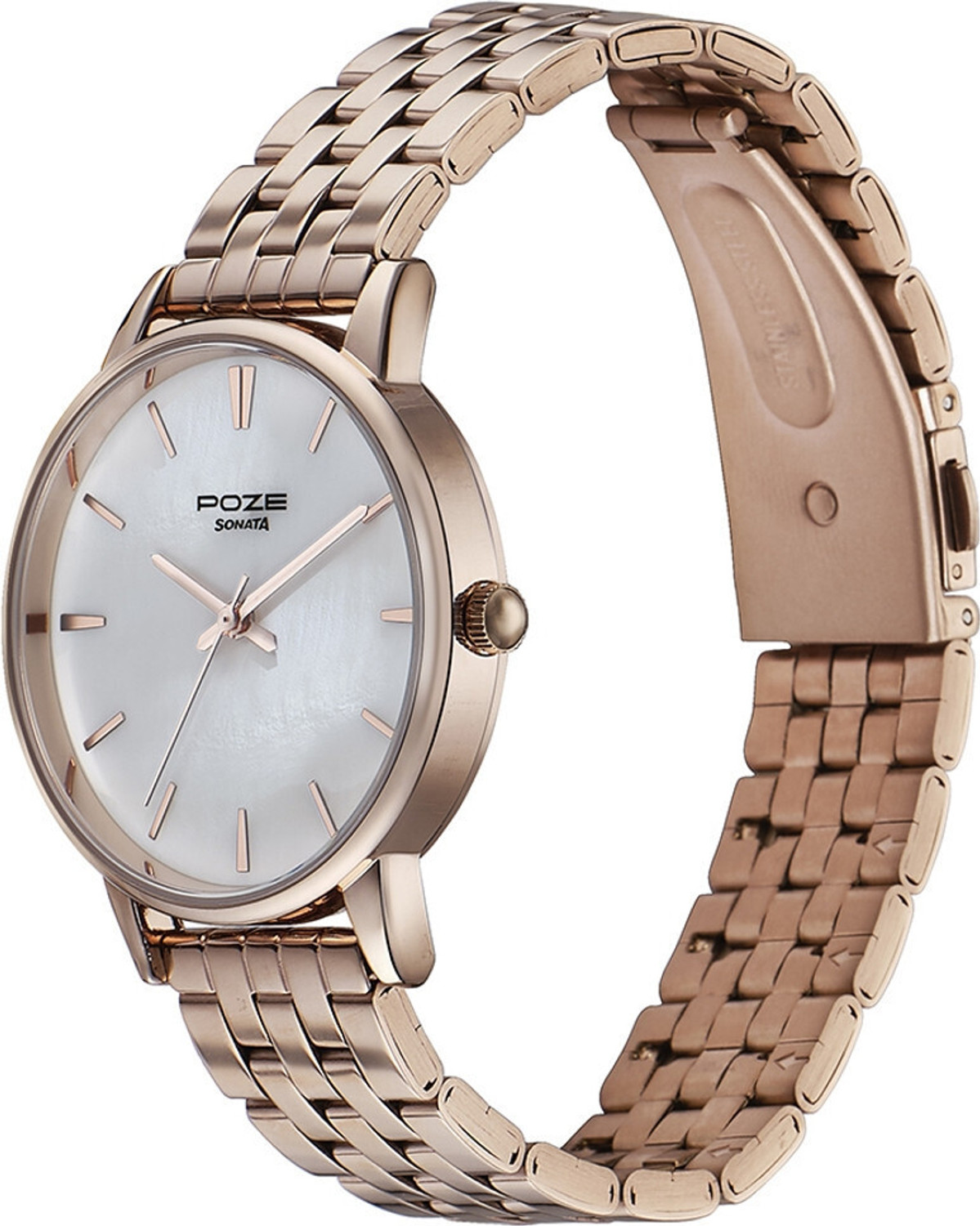 Image of SONATA Poze - Metal Analog Watch - For Women