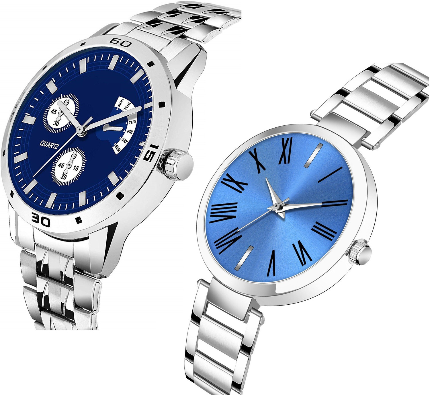Image of Blue Pearl Analog Watch - For Couple