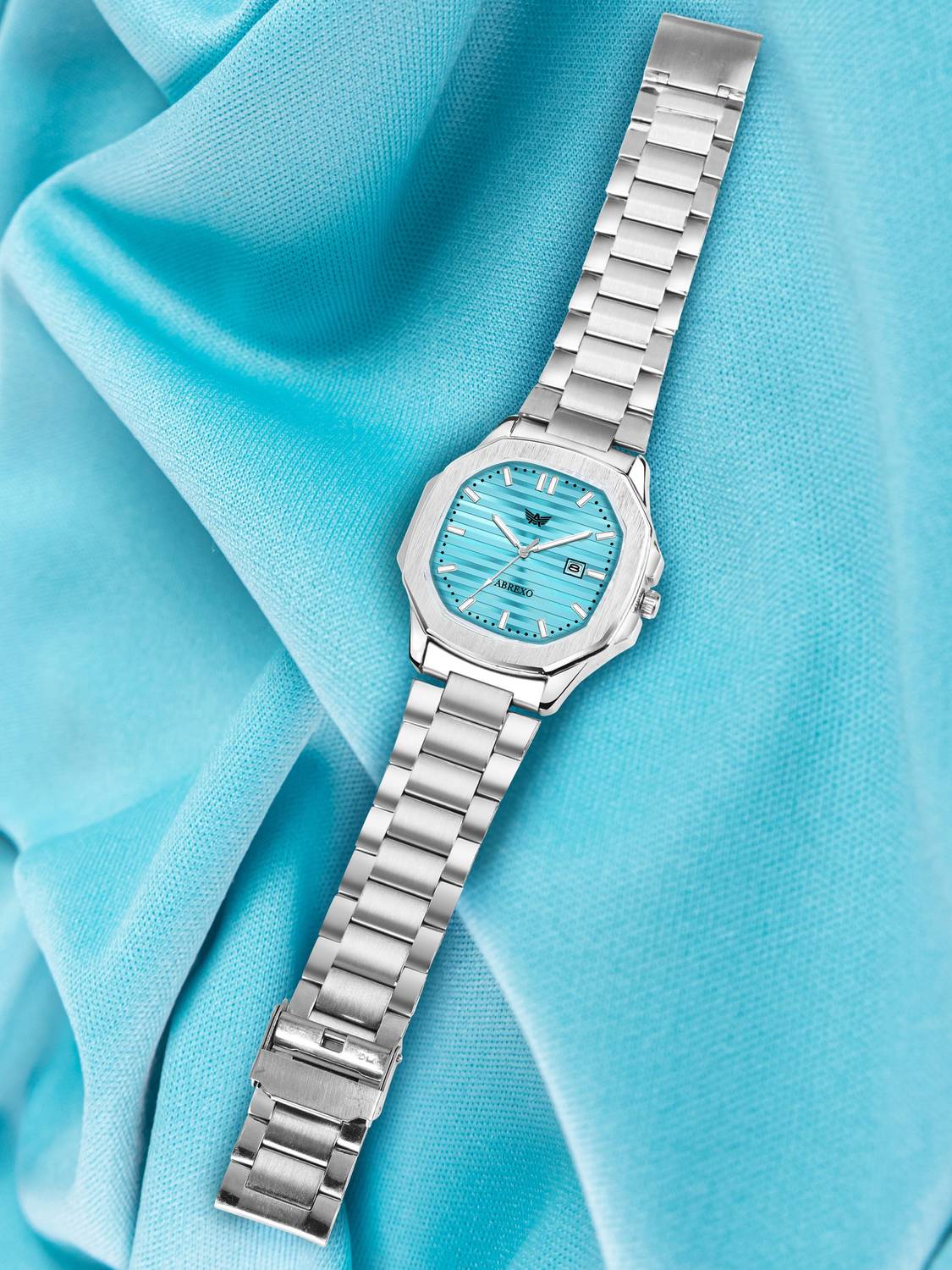 ABREXO Abx4567-Sky Blue Nautilus Date Watch - Image 1
