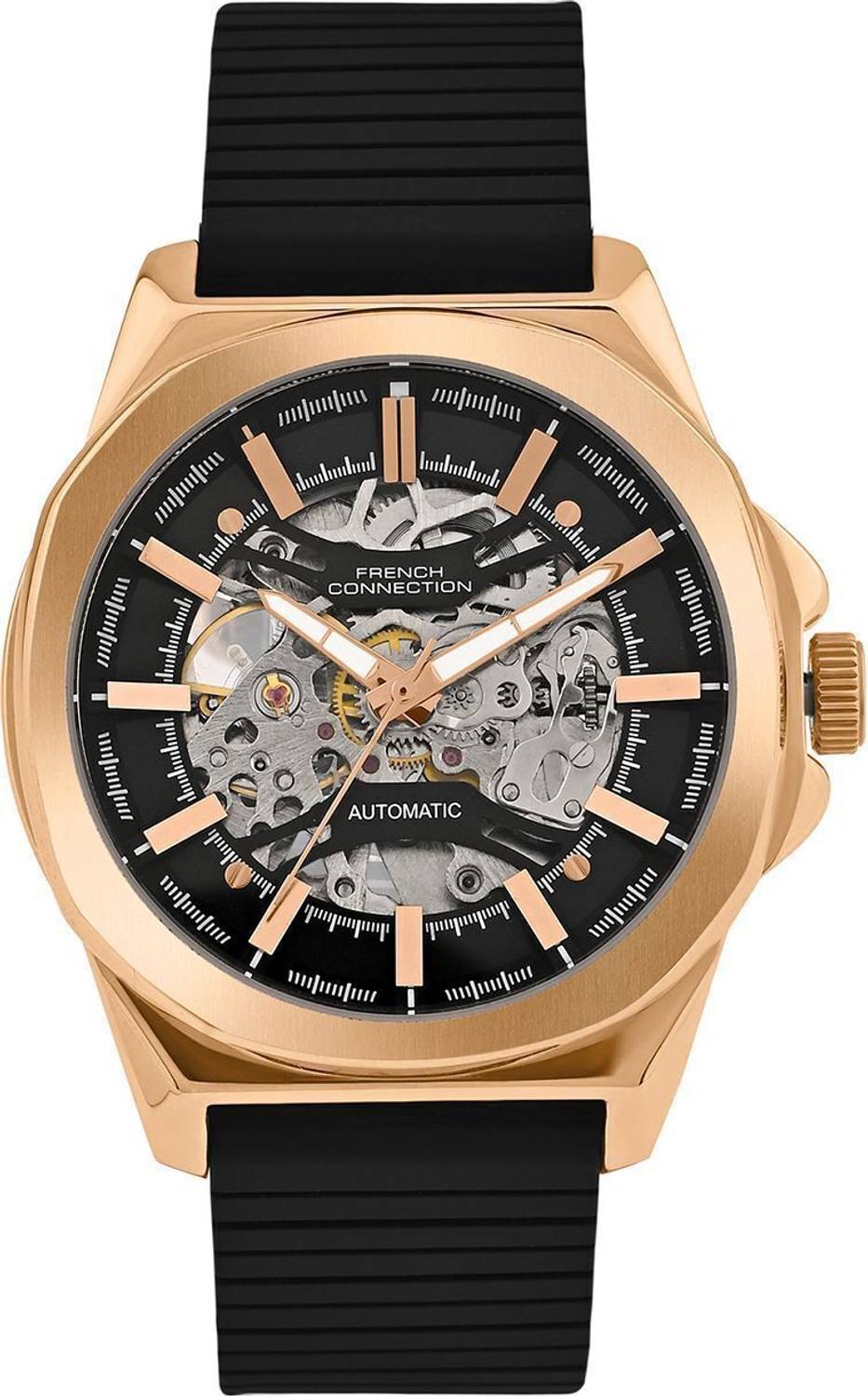 French Connection Mechalume Black Automatic Watch - Image 2