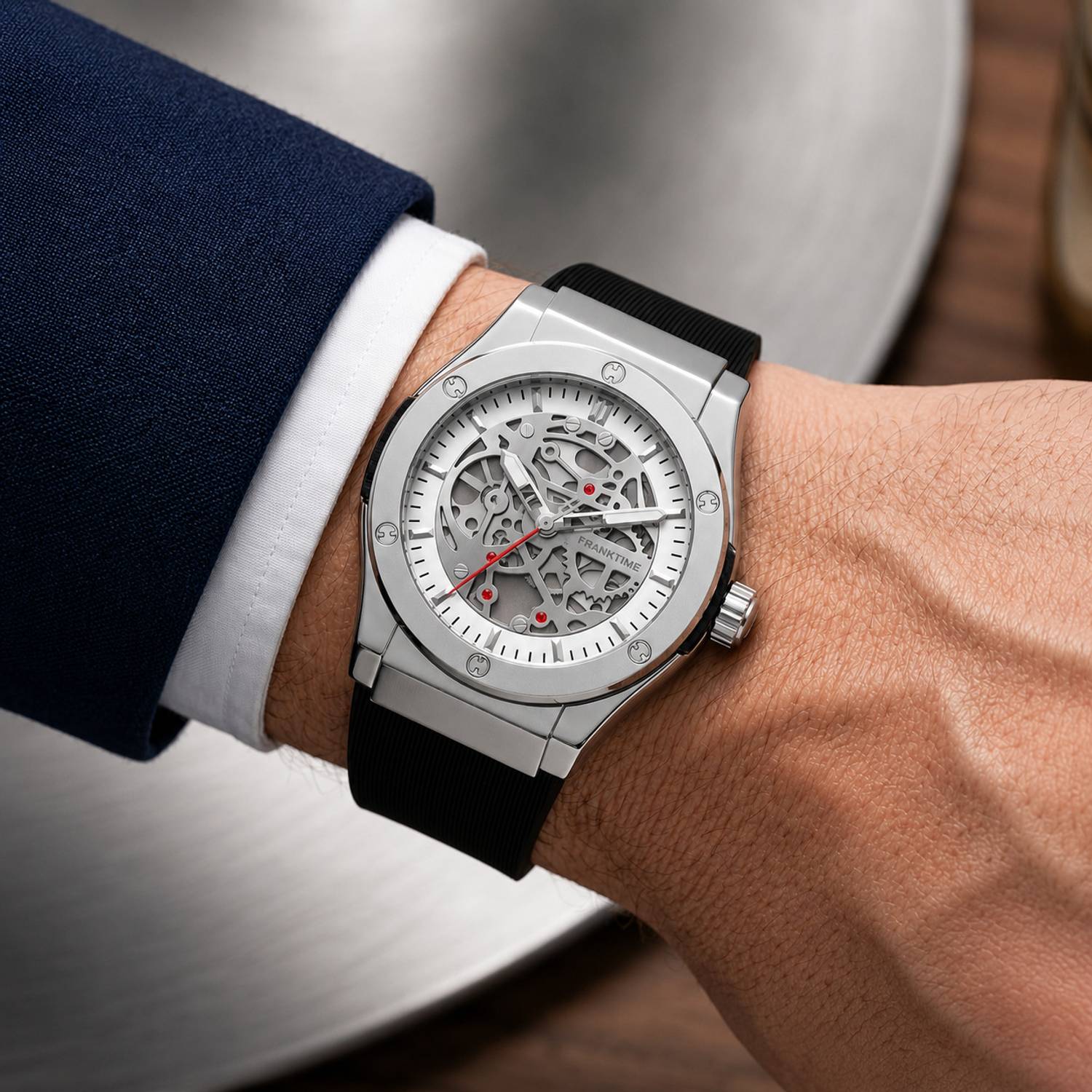 FRANKTIME Apex Men's Black Skeleton Watch - Image 4