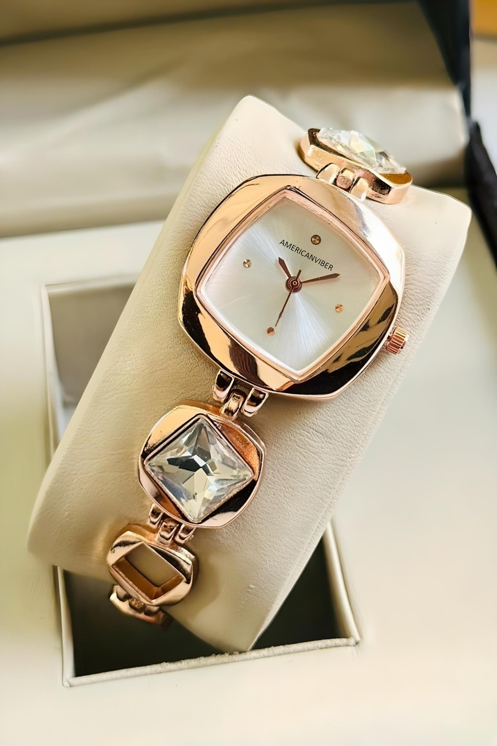 Image of Americanviber DRW0034 BROWN+DRW0027 ROSE WHITE Premium Stylish Combo Watch Set for Women & Girls Analog Watch - For Women